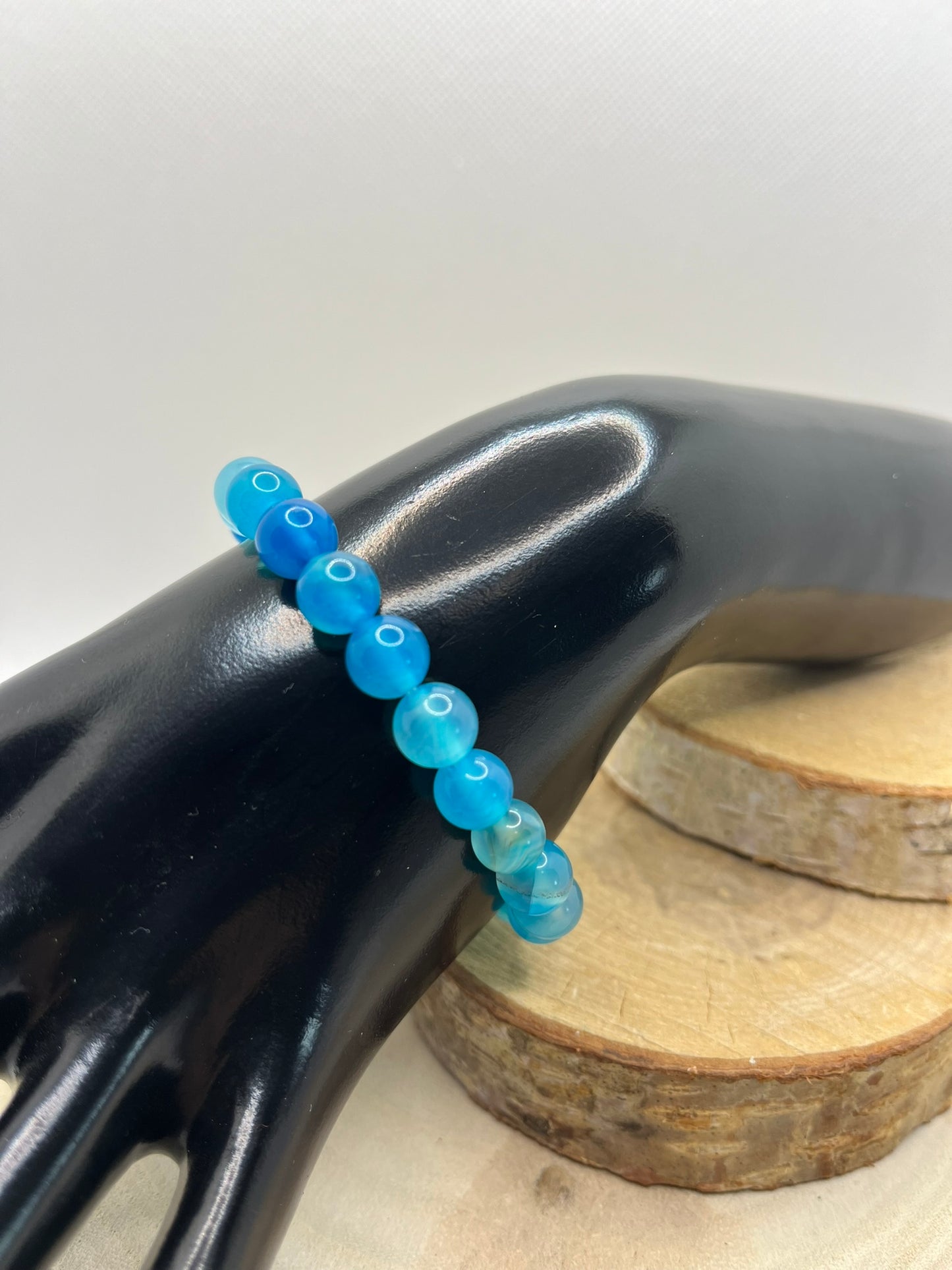 Bracelets Pierres - Agate Bleue