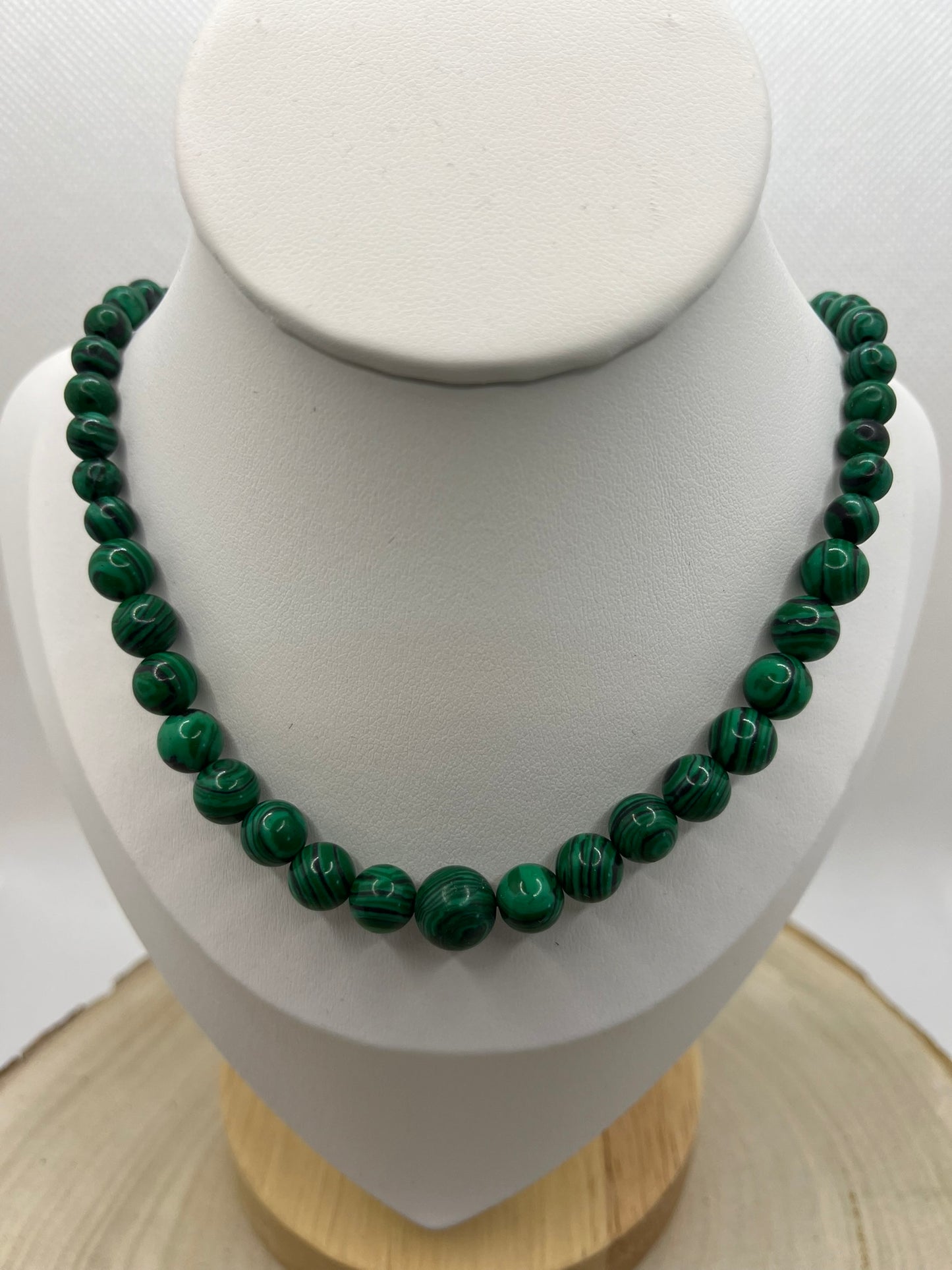 Ensemble Collier - Bracelet - Boucles d'Oreilles - Pierre Naturelle Malachite