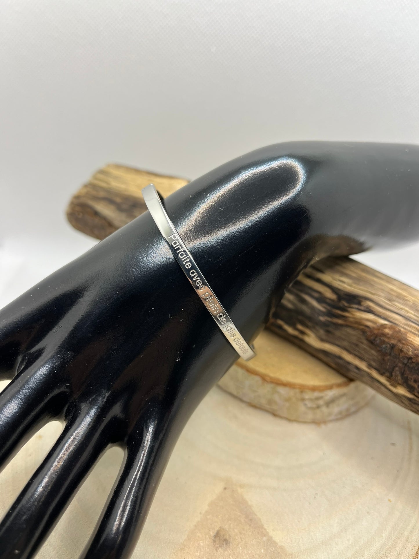 Bracelets Jonc à Message ( Parfaite avec plein de jolis défauts ) - Acier en inoxydable en doré en argent