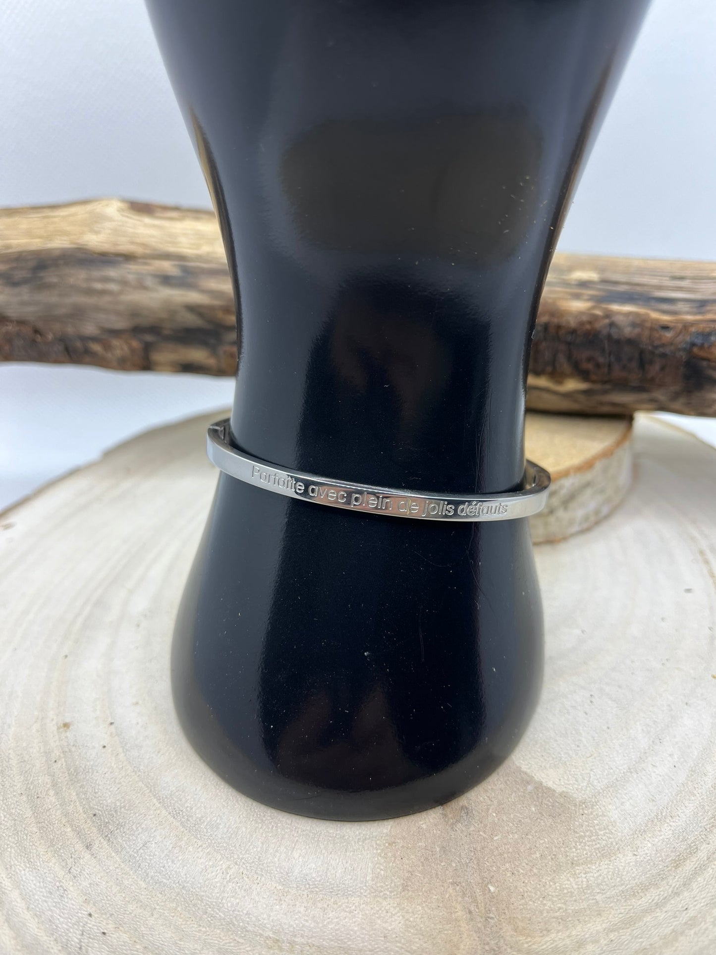 Bracelets Jonc à Message ( Parfaite avec plein de jolis défauts ) - Acier en inoxydable en doré en argent