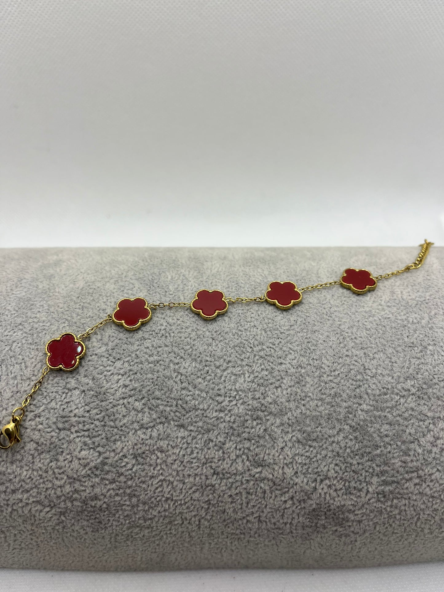 Bracelet chaine fine Petite fleur orné de nacre - Acier Inoxydable - Doré