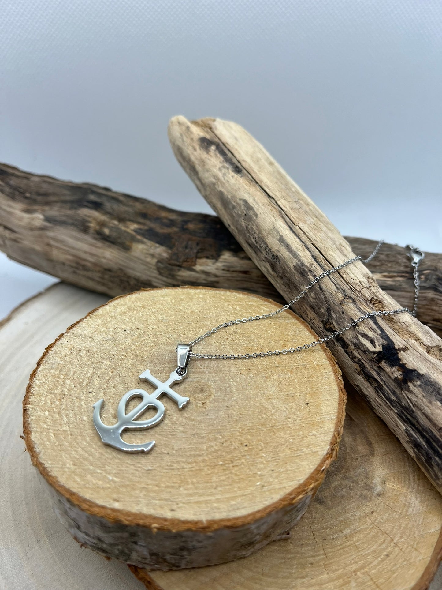 Chaîne fine Argenté avec Pendentif Croix de Camargue - Homme ou Femme