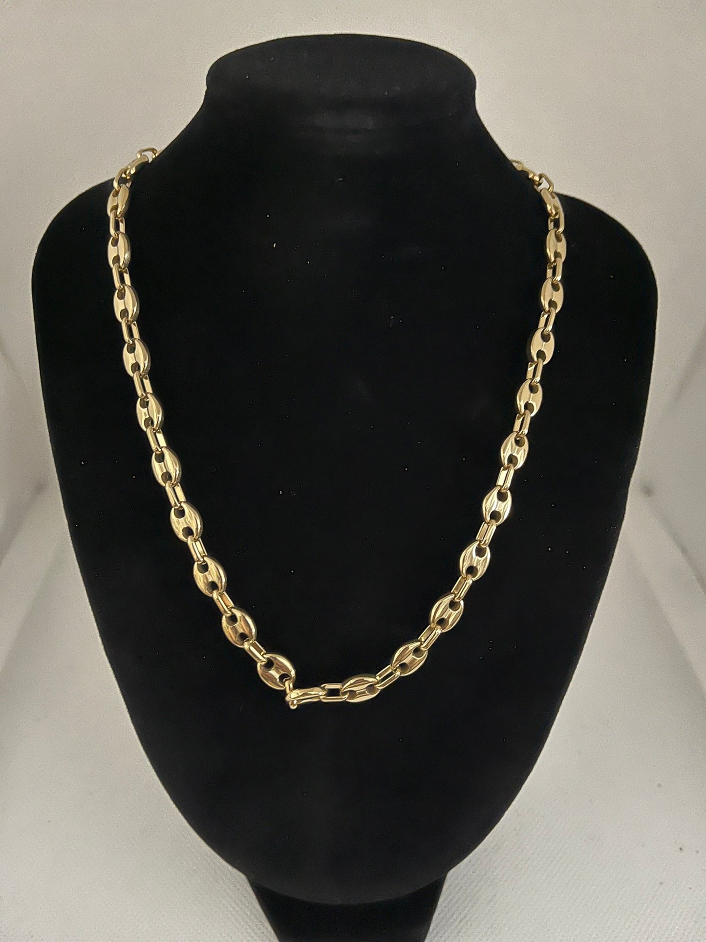 Collier Chaîne Grain de café doré en Acier Inoxydable