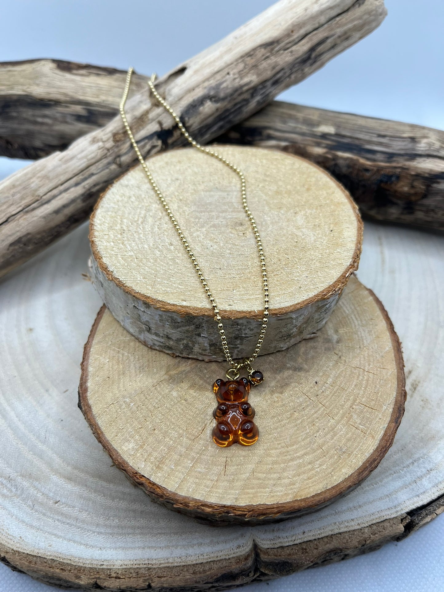 Chaîne Avec Pendentif avec son Nounours marron