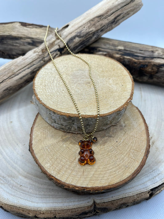 Chaîne Avec Pendentif avec son Nounours marron