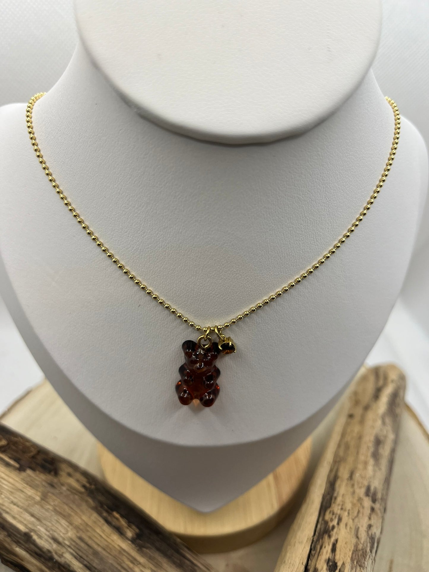 Chaîne Avec Pendentif avec son Nounours marron