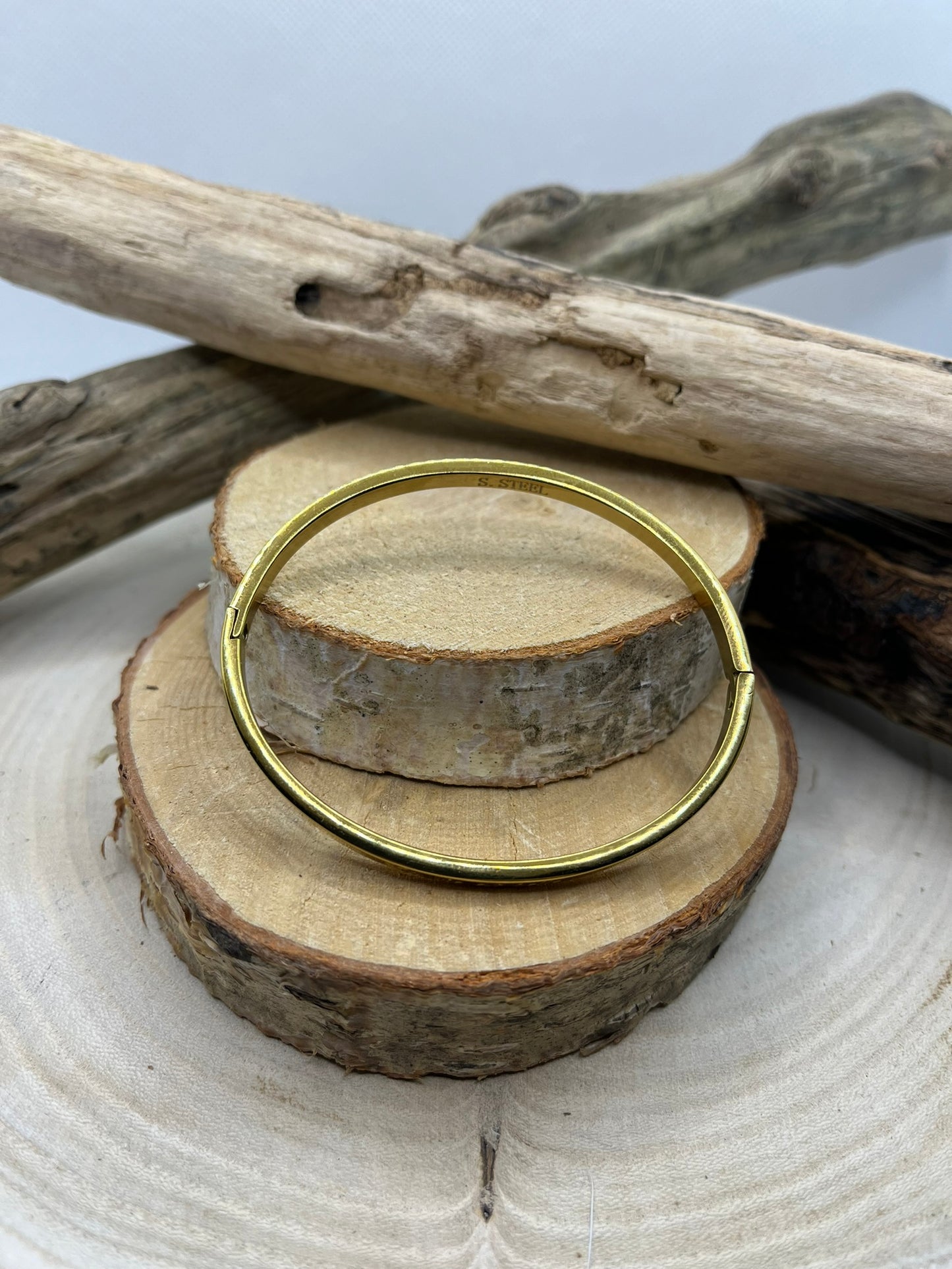 Bracelet Jonc message Femme ( la vie est belle ) - Acier inoxydable doré et en Argenté