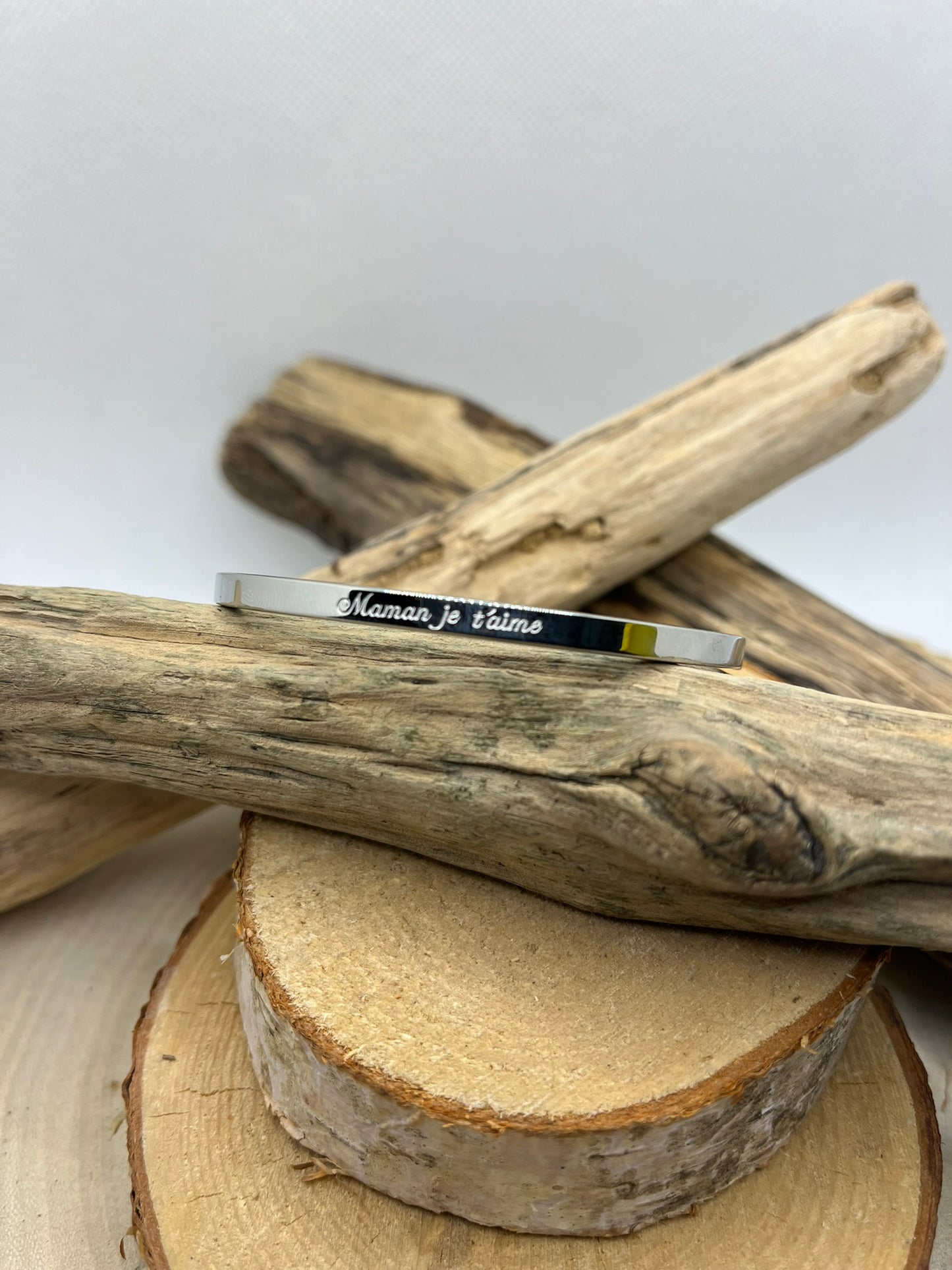Bracelets à Message ( Maman, je t'aime ) - Acier inoxydable Argenté ou en Doré