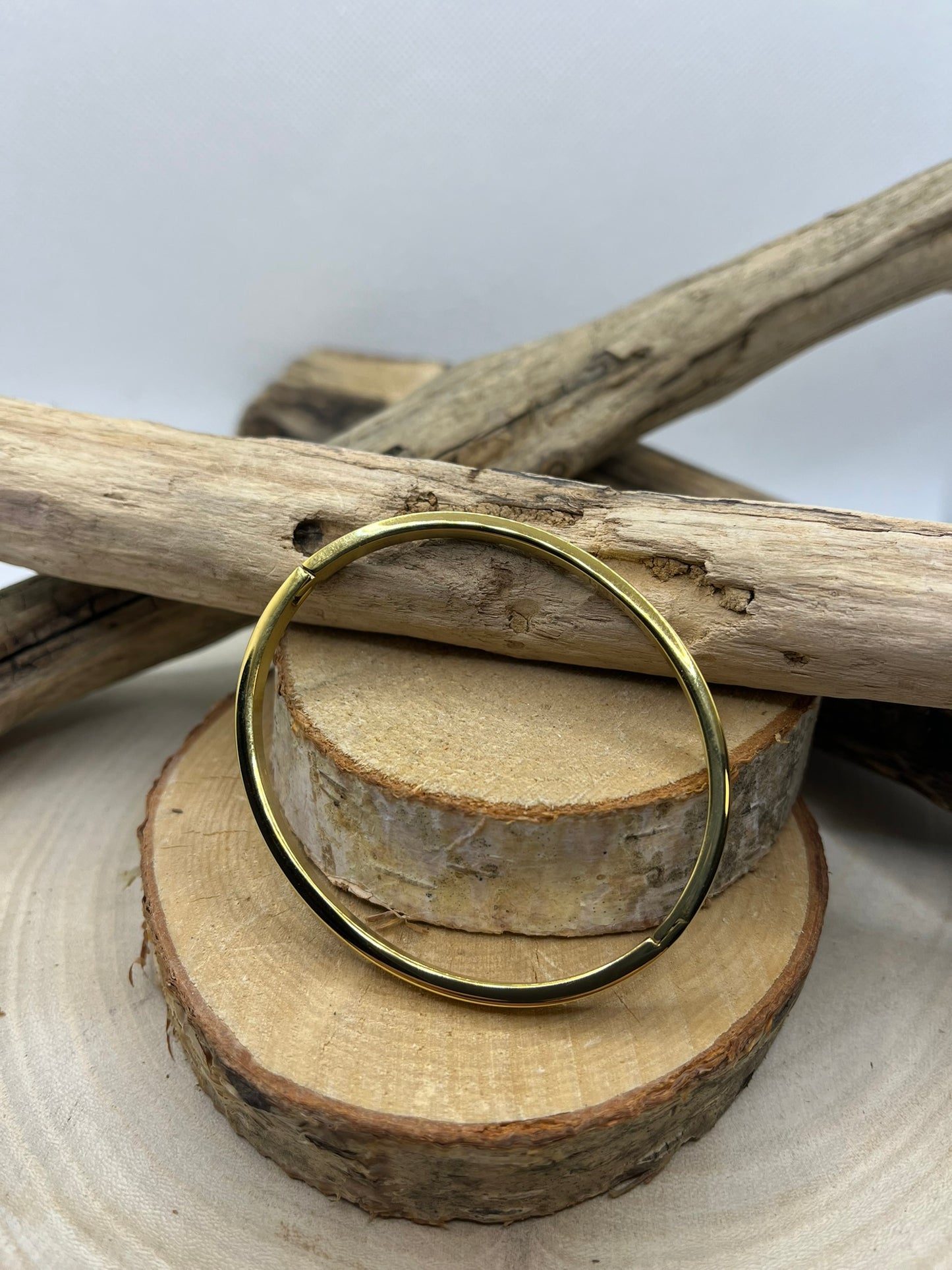 Bracelet Jonc à message ( La vie est faite de petits bonheur ) - Acier inoxydable en doré ou en argent