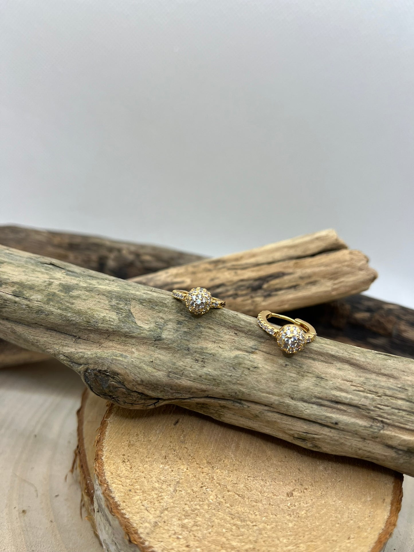 Boucles d'oreilles  Créoles Charmante Ornée de strass - Acier Inoxydable Doré