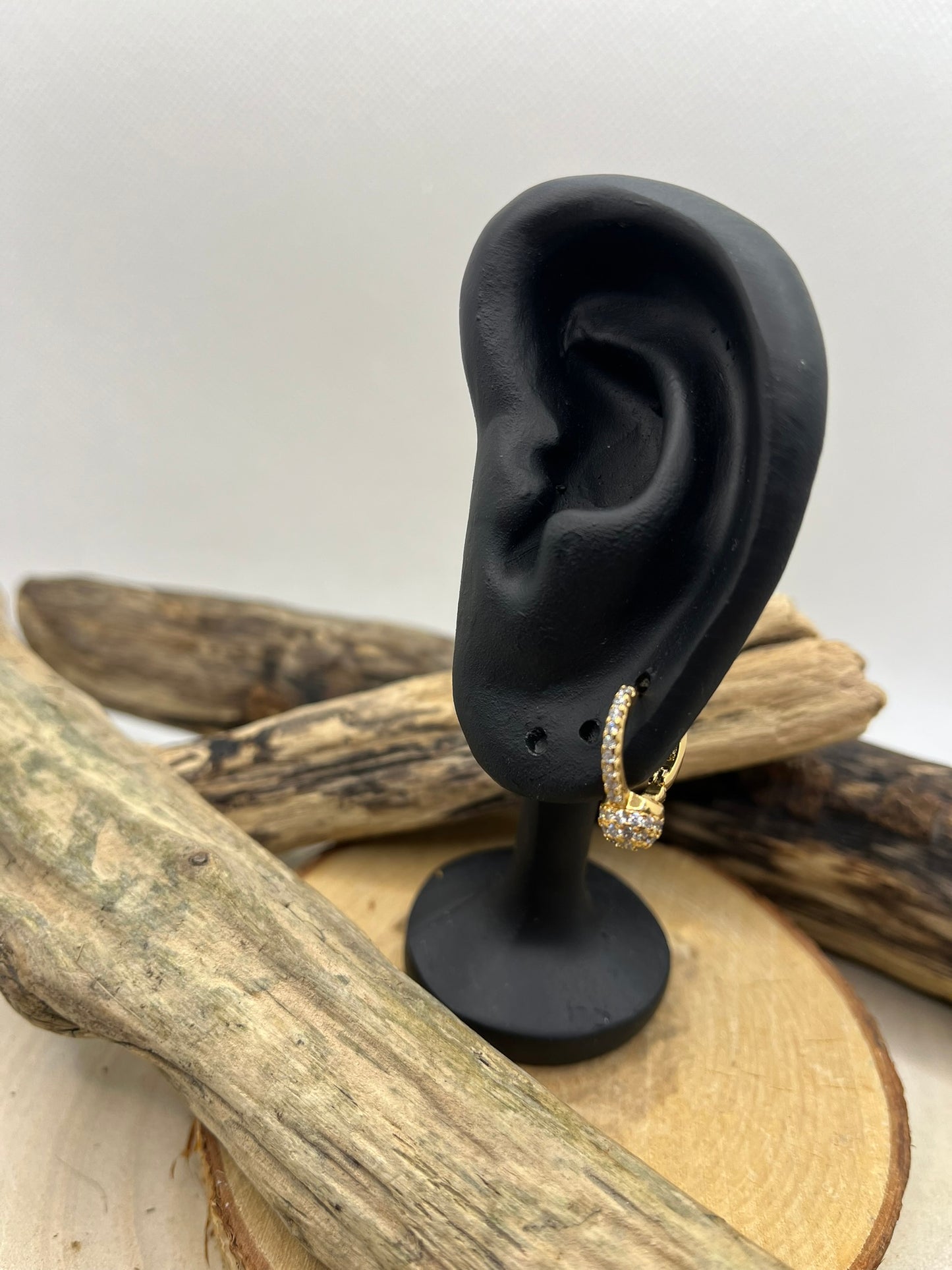 Boucles d'oreilles  Créoles Charmante Ornée de strass - Acier Inoxydable Doré