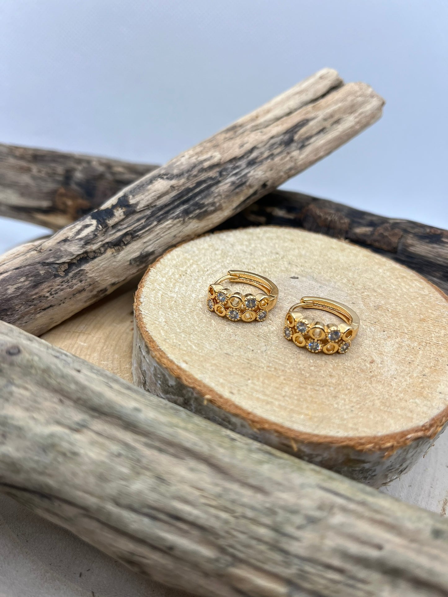 Boucles d'oreilles Créole Chic Ornée de strass brillant - Acier Inoxydable