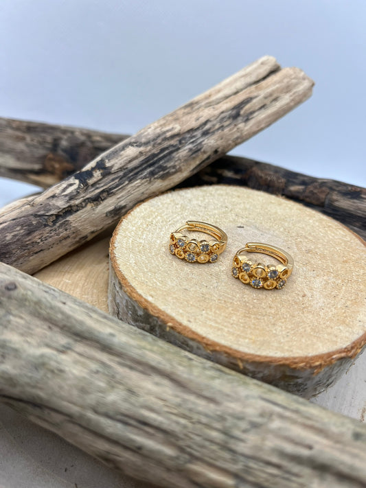 Boucles d'oreilles Créole Chic Ornée de strass brillant - Acier Inoxydable