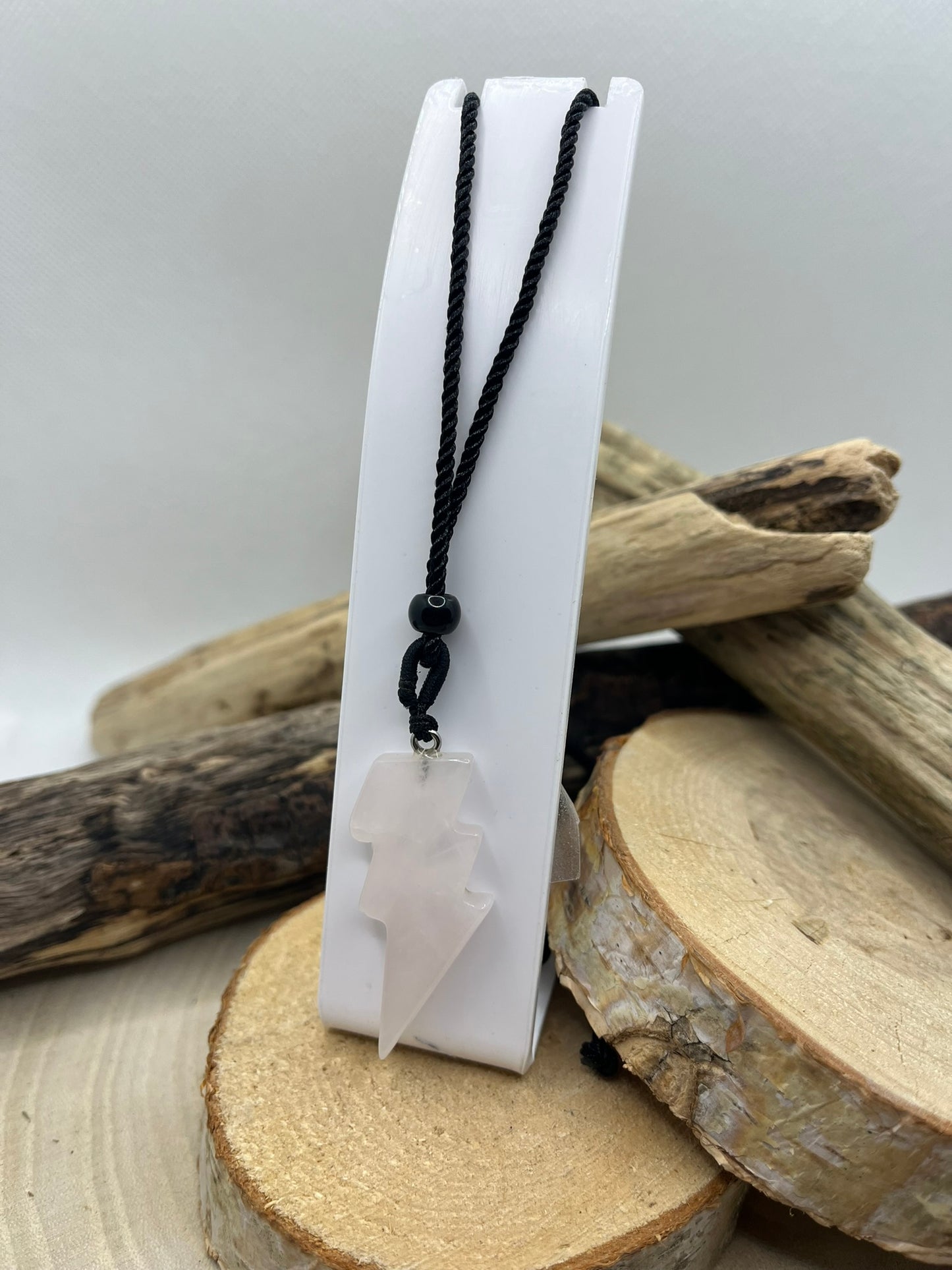 Collier sur Cordon réglable - Pendentif éclaire en Pierre Naturelle Pierre de Lune