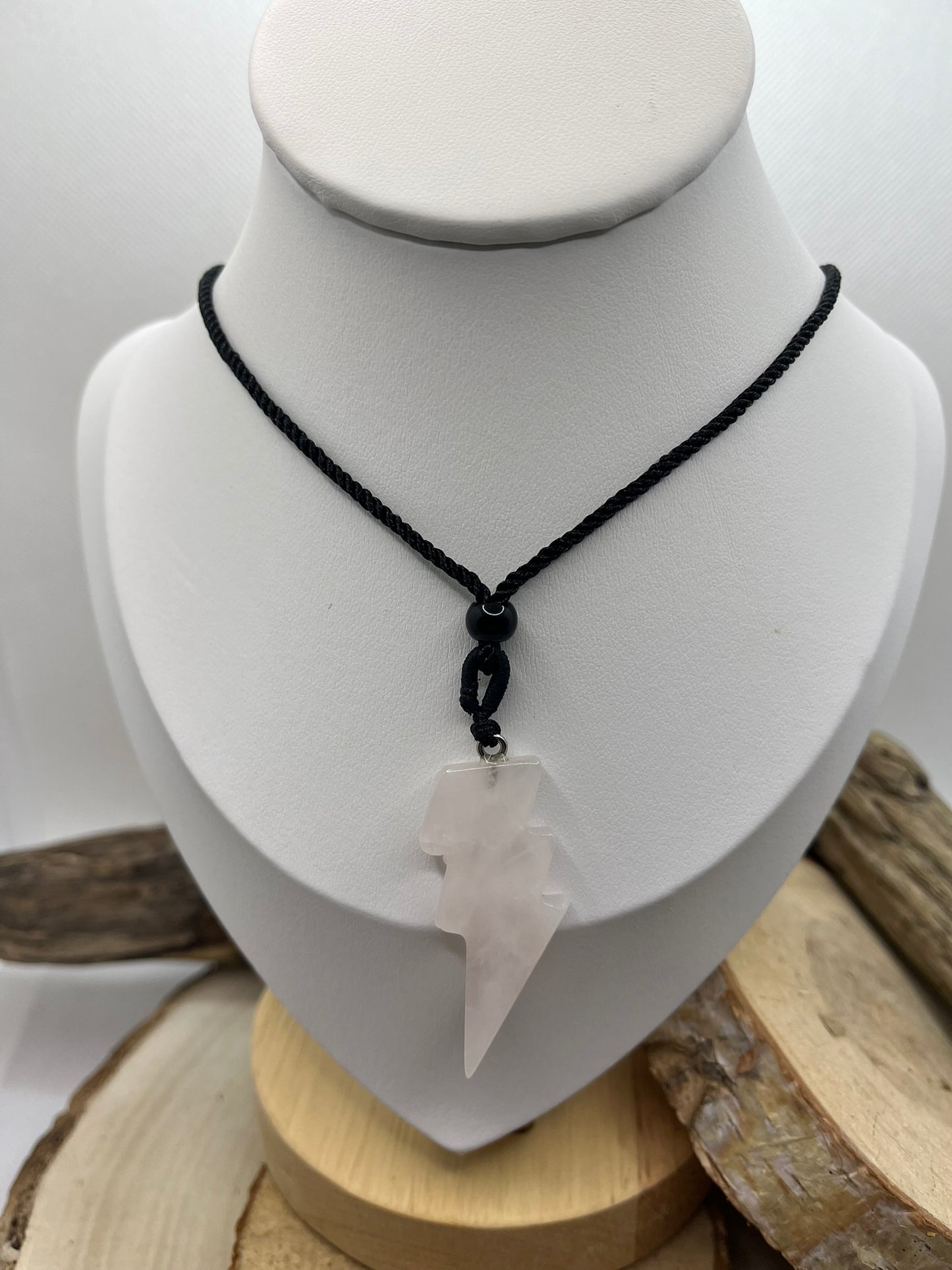 Collier sur Cordon réglable - Pendentif éclaire en Pierre Naturelle Pierre de Lune