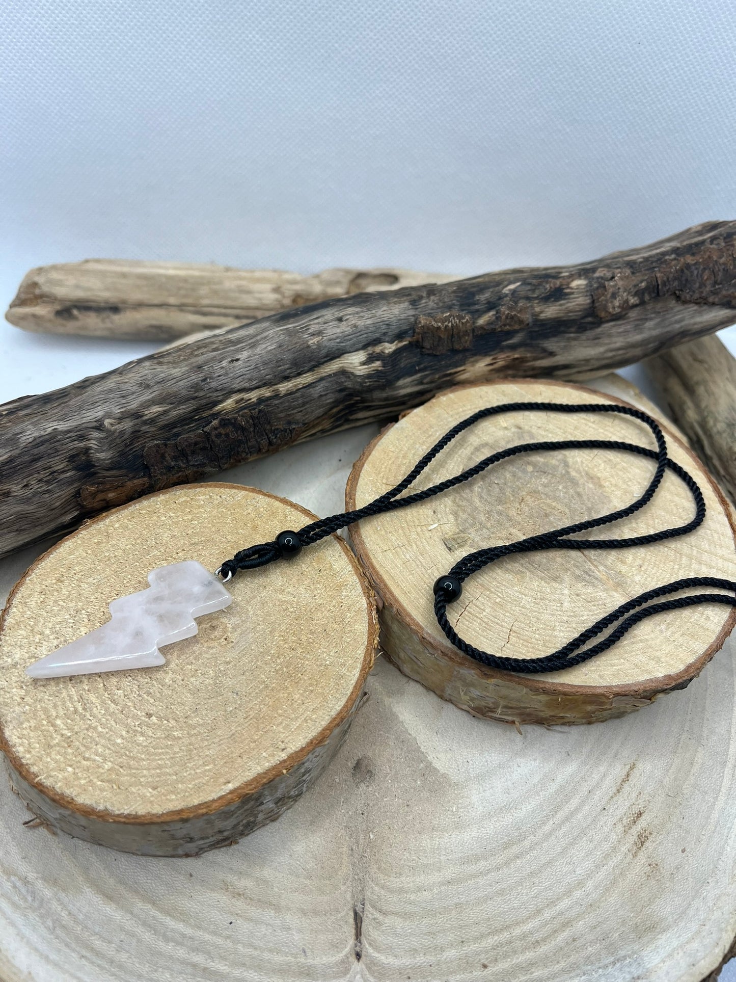 Collier sur Cordon réglable - Pendentif éclaire en Pierre Naturelle Pierre de Lune