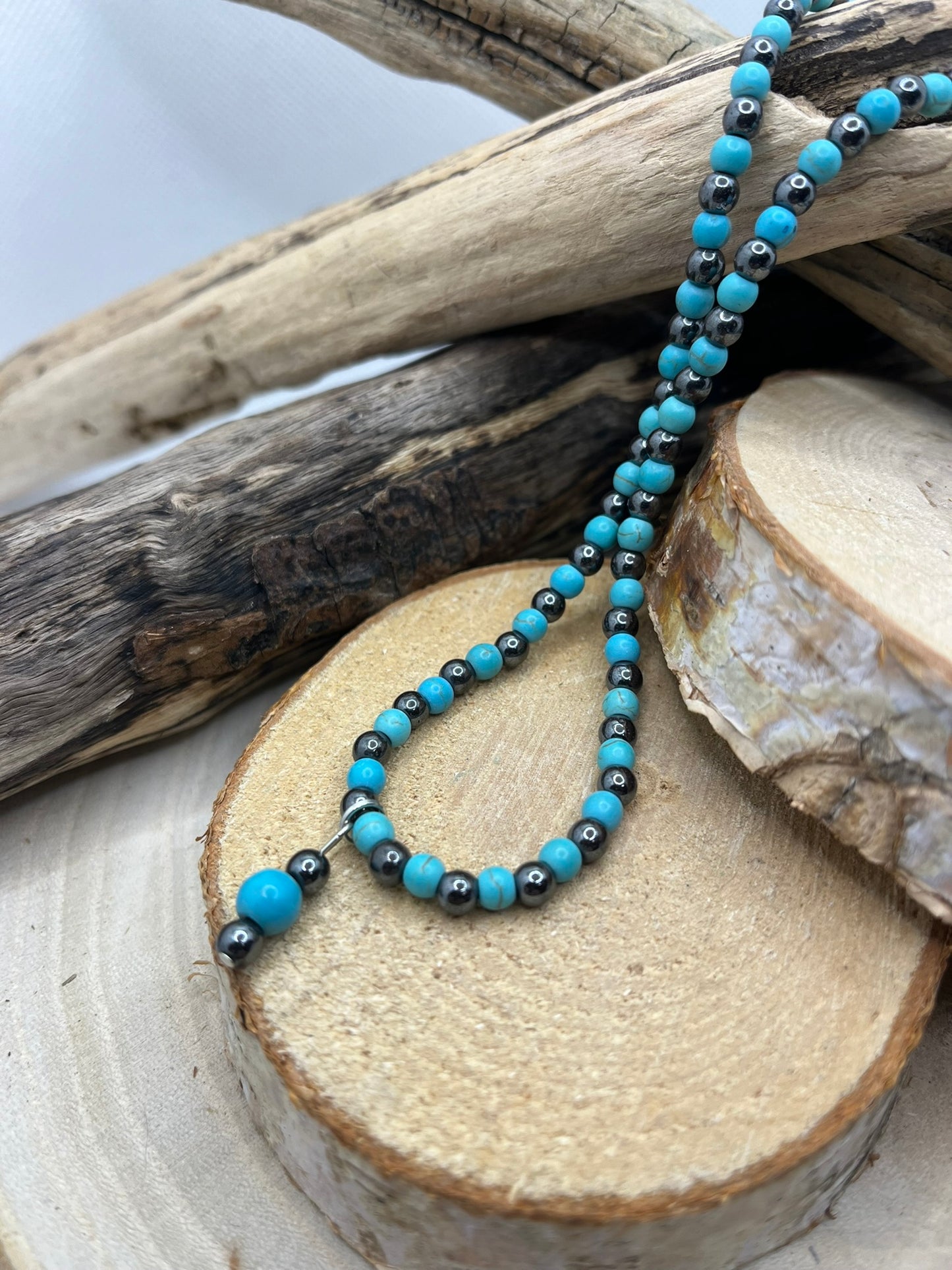 Collier en Pierre Naturelle - Turquoise - Hématite