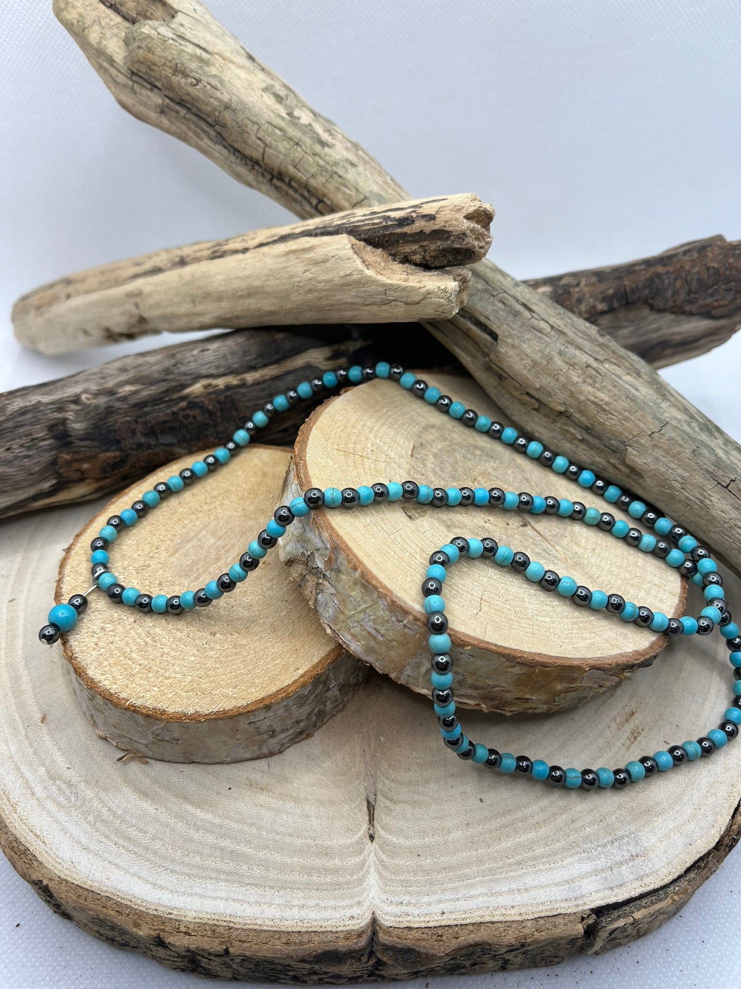 Collier en Pierre Naturelle - Turquoise - Hématite