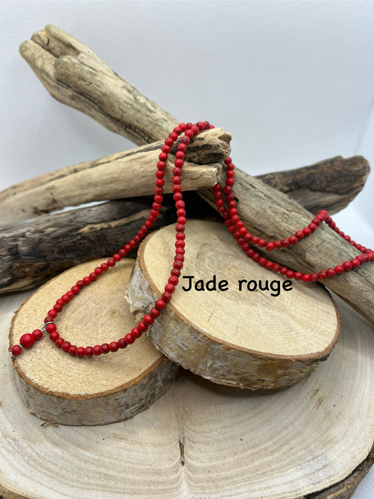 Collier en Pierre Naturelle - Jade Rouge