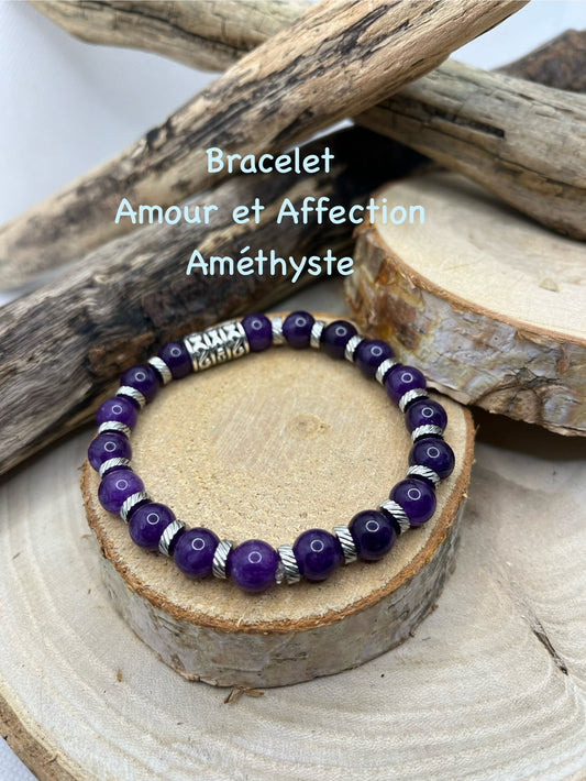 Bracelet - Amour et Affection - Pierre Améthyste