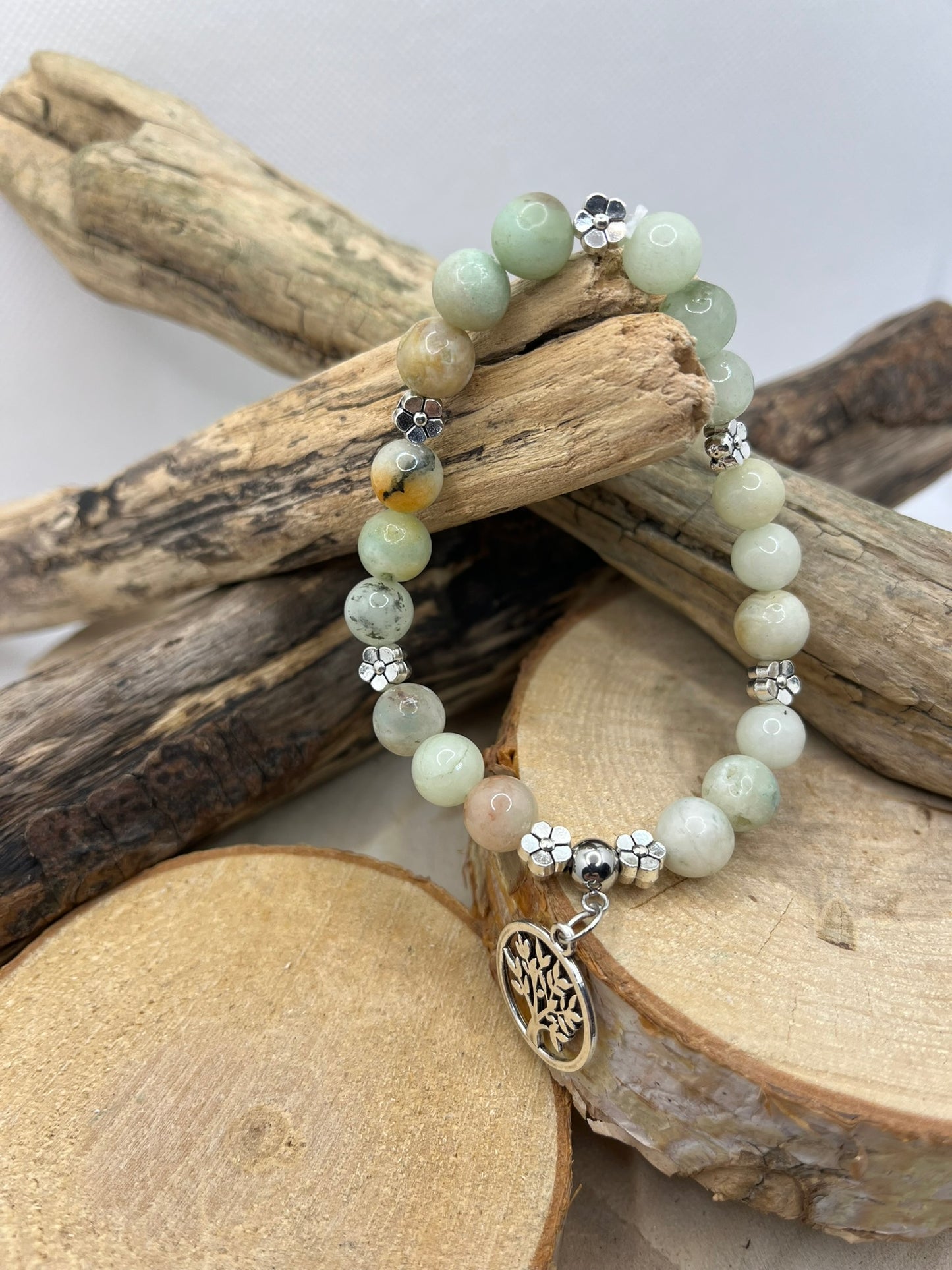 Bracelet de L'Amour Maïa - Amazonite Orné d'un Pendentif Arbre de vie