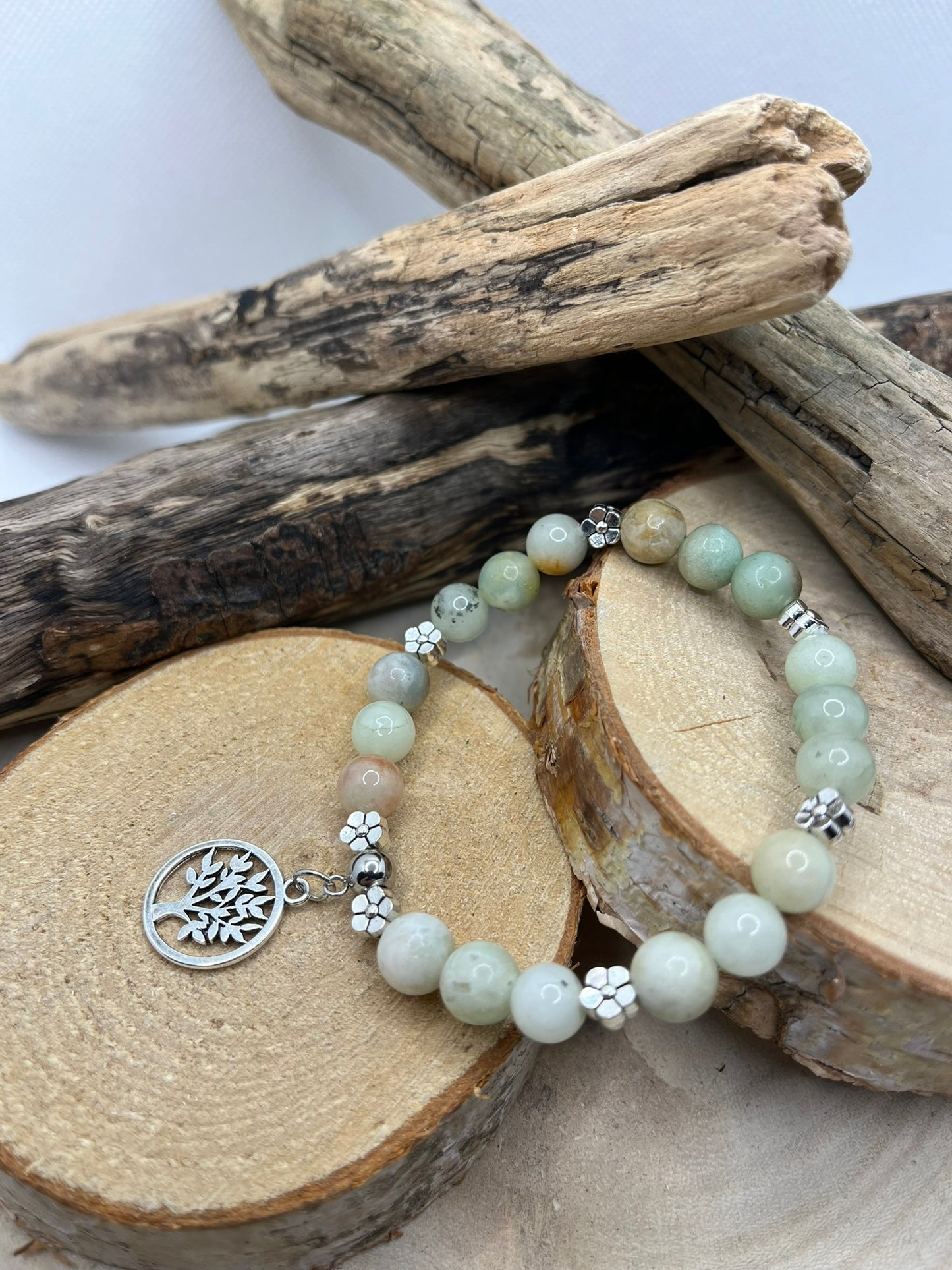Bracelet de L'Amour Maïa - Amazonite Orné d'un Pendentif Arbre de vie