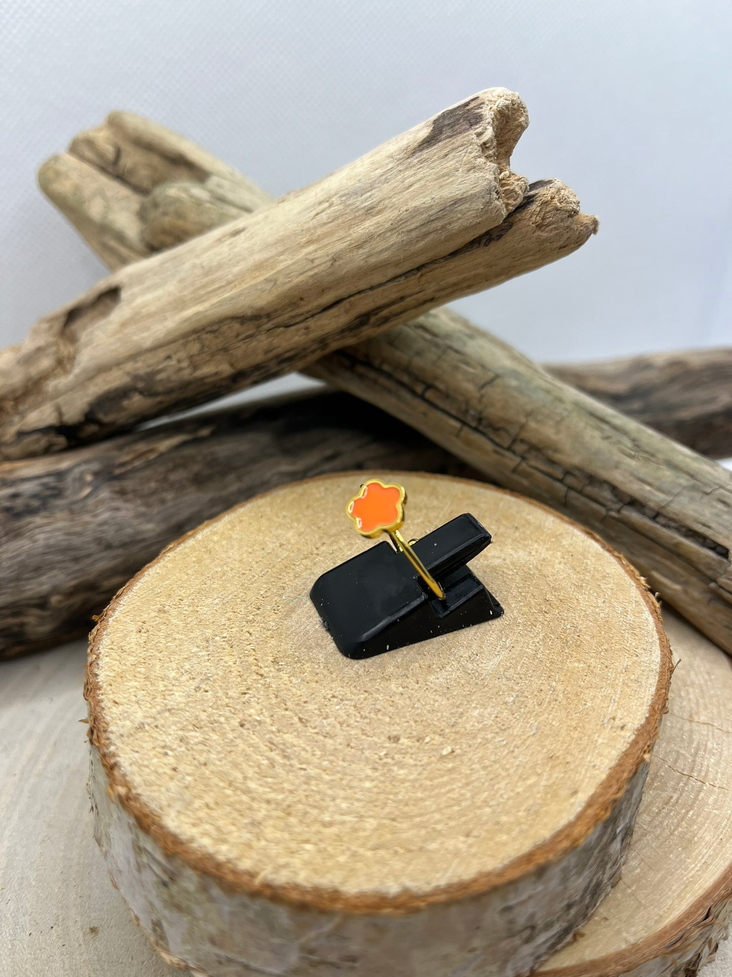 Bague fine ornés d'une fleur en Acier inoxydable ajustable - Doré