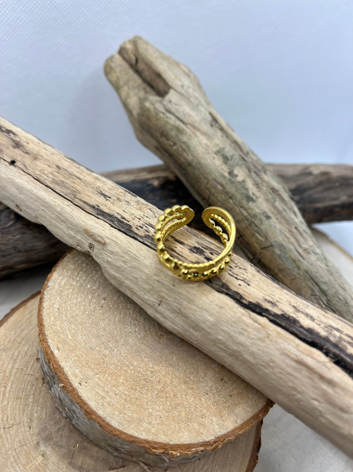 Bague très chic en Acier Inoxydable ajustable mode - Doré