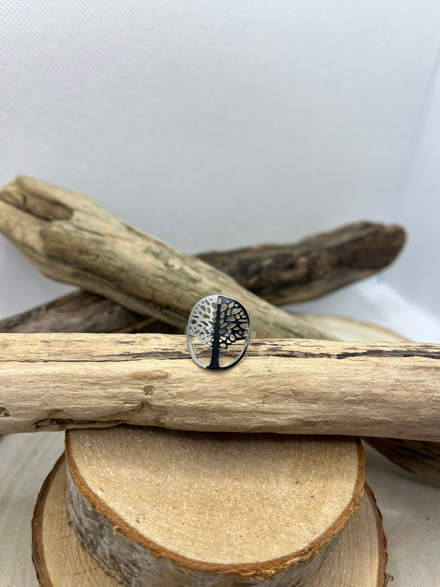 Bague en Acier inoxydable ajustable mode - Arbre de Vie - Doré ou en Argenté