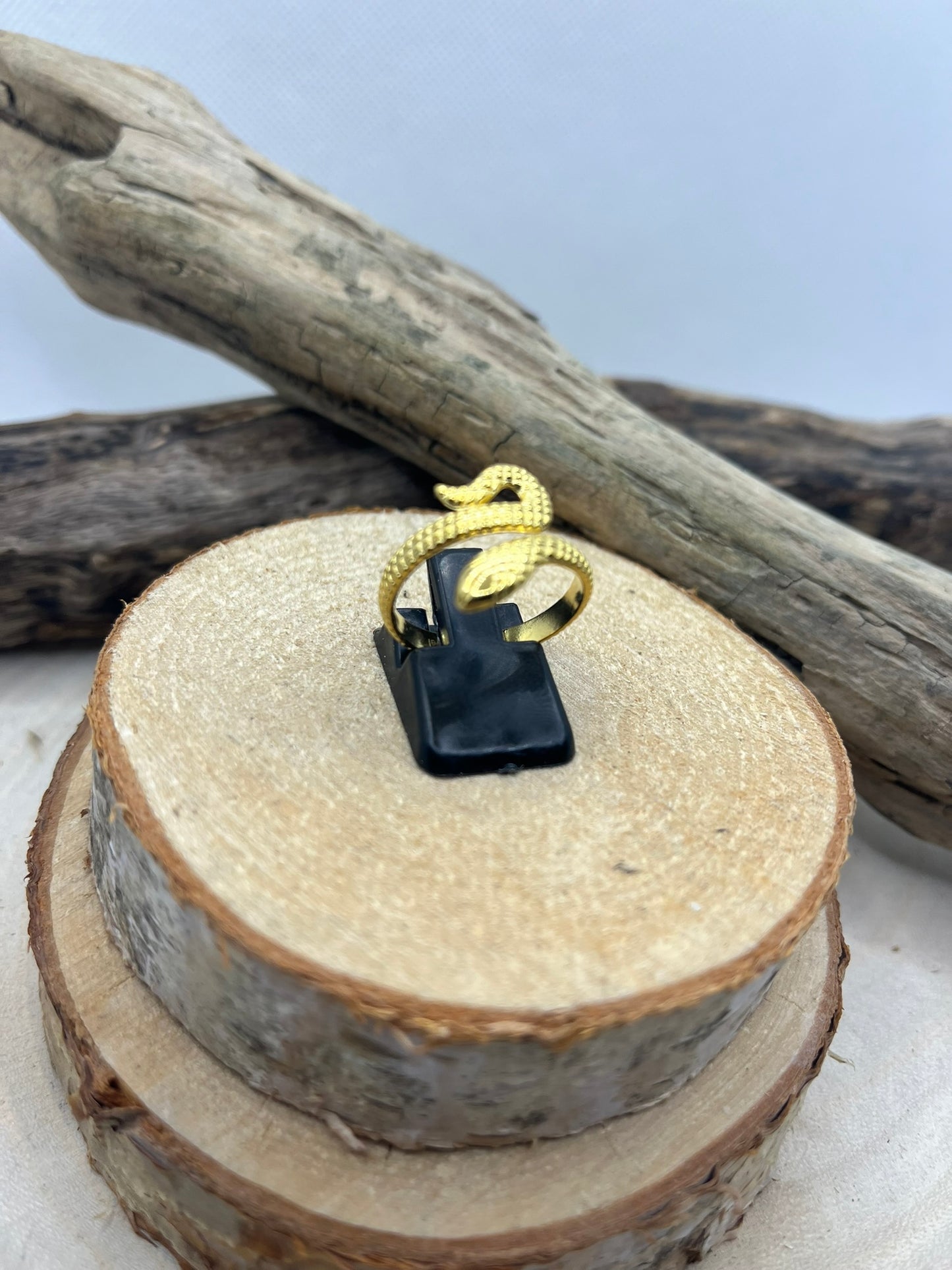 Bague en Acier inoxydable ajustable mode style serpent - Doré ou en Argenté