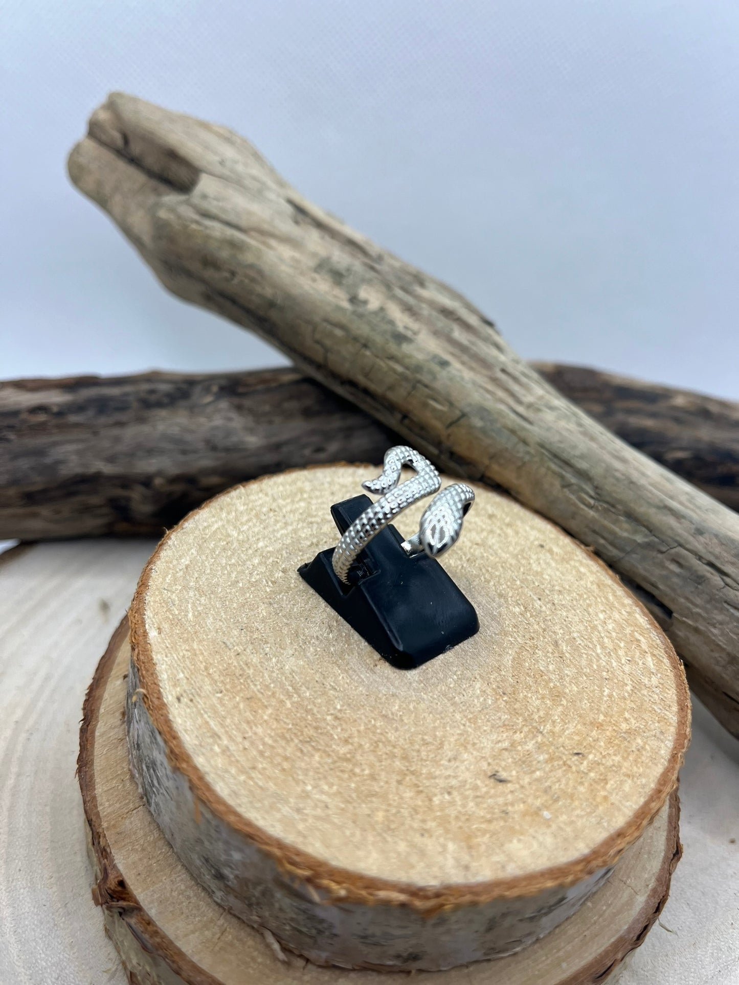Bague en Acier inoxydable ajustable mode style serpent - Doré ou en Argenté