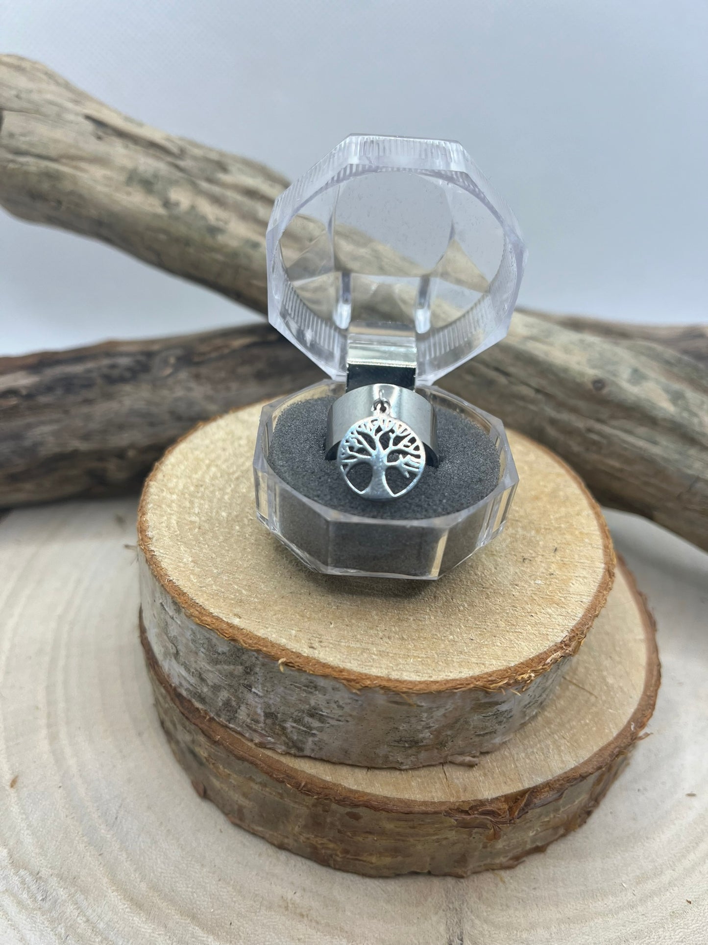 Bague en Acier inoxydable ajustable Mode et Chic Pendentif Arbre de Vie - Doré ou en Argenté