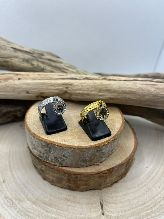 Bague en Acier inoxydable ajustable mode Pendentif Arbre de vie orné de strass - Doré ou en Argenté