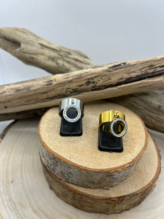 Bague en Acier Inoxydable tendance mode Ajustable - En Doré ou en Argenté