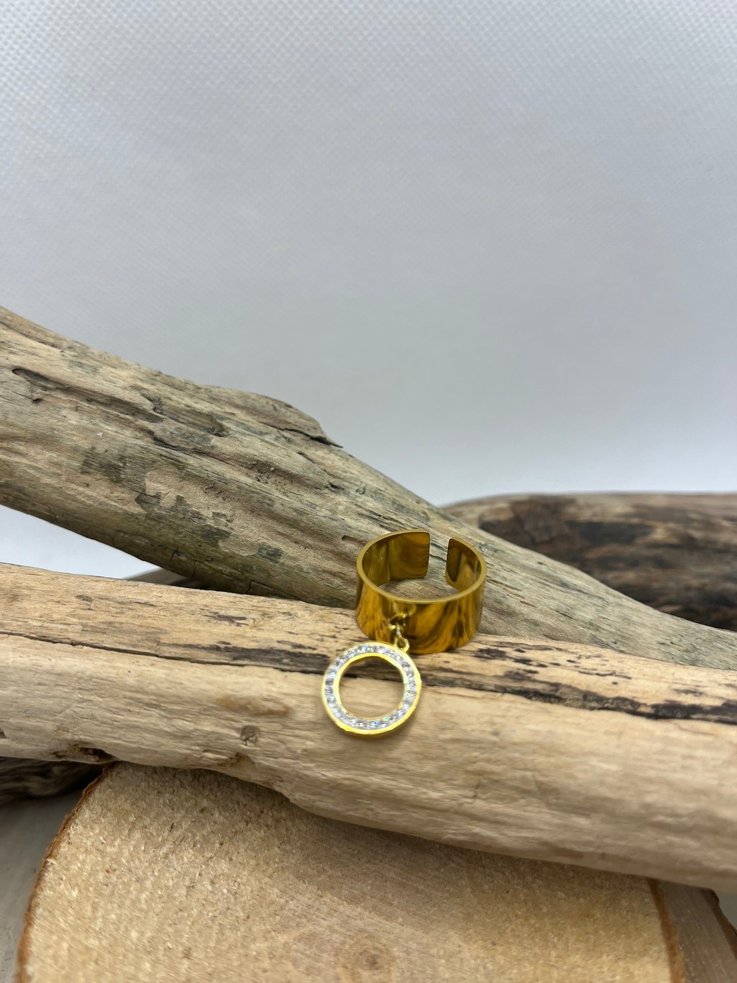 Bague en Acier Inoxydable tendance mode Ajustable - En Doré ou en Argenté