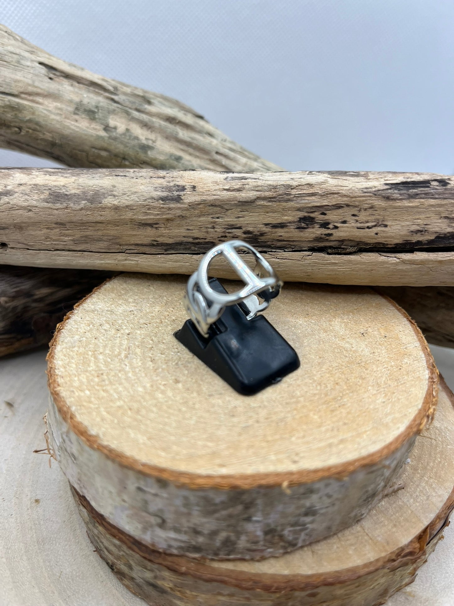Bague en acier inoxydable tendance Doré ou Couleur Argenté ajustable à la mode