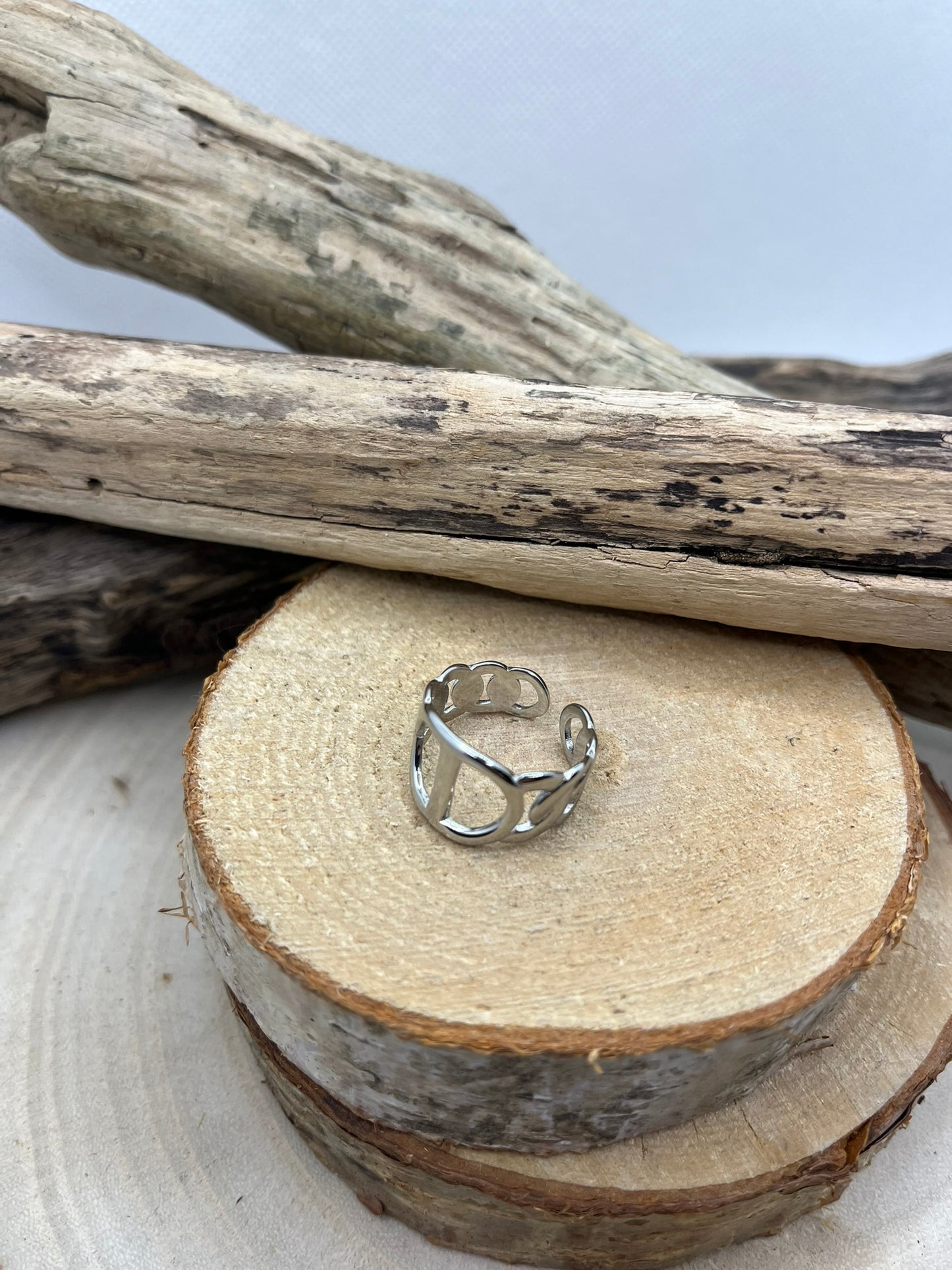 Bague en acier inoxydable tendance Doré ou Couleur Argenté ajustable à la mode
