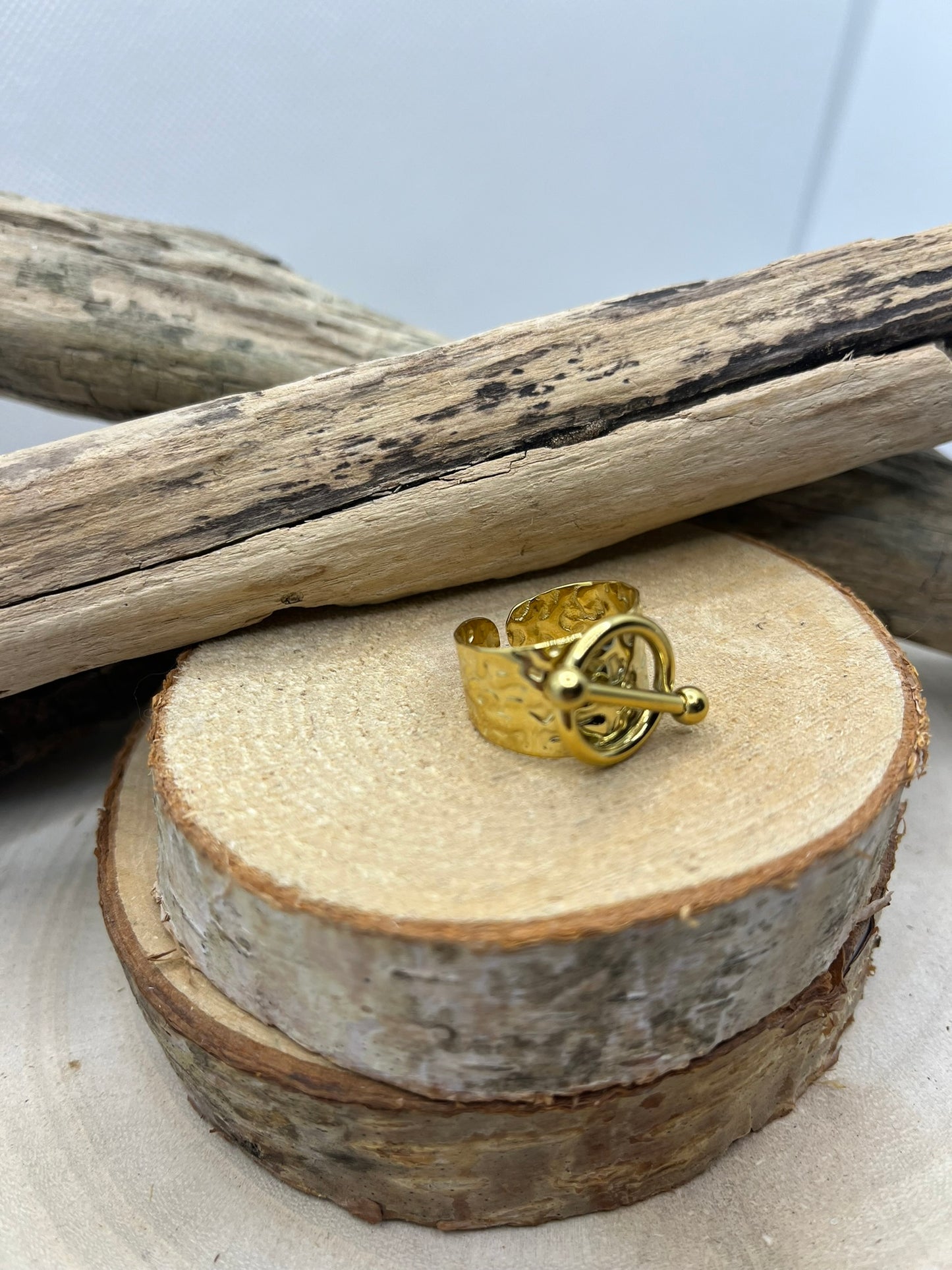 Bague en acier inoxydable tendance de couleur Argenté ajustable à la mode