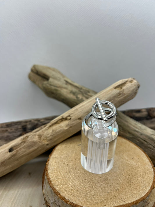 Bague en acier inoxydable tendance couleur Argenté ajustable à la mode