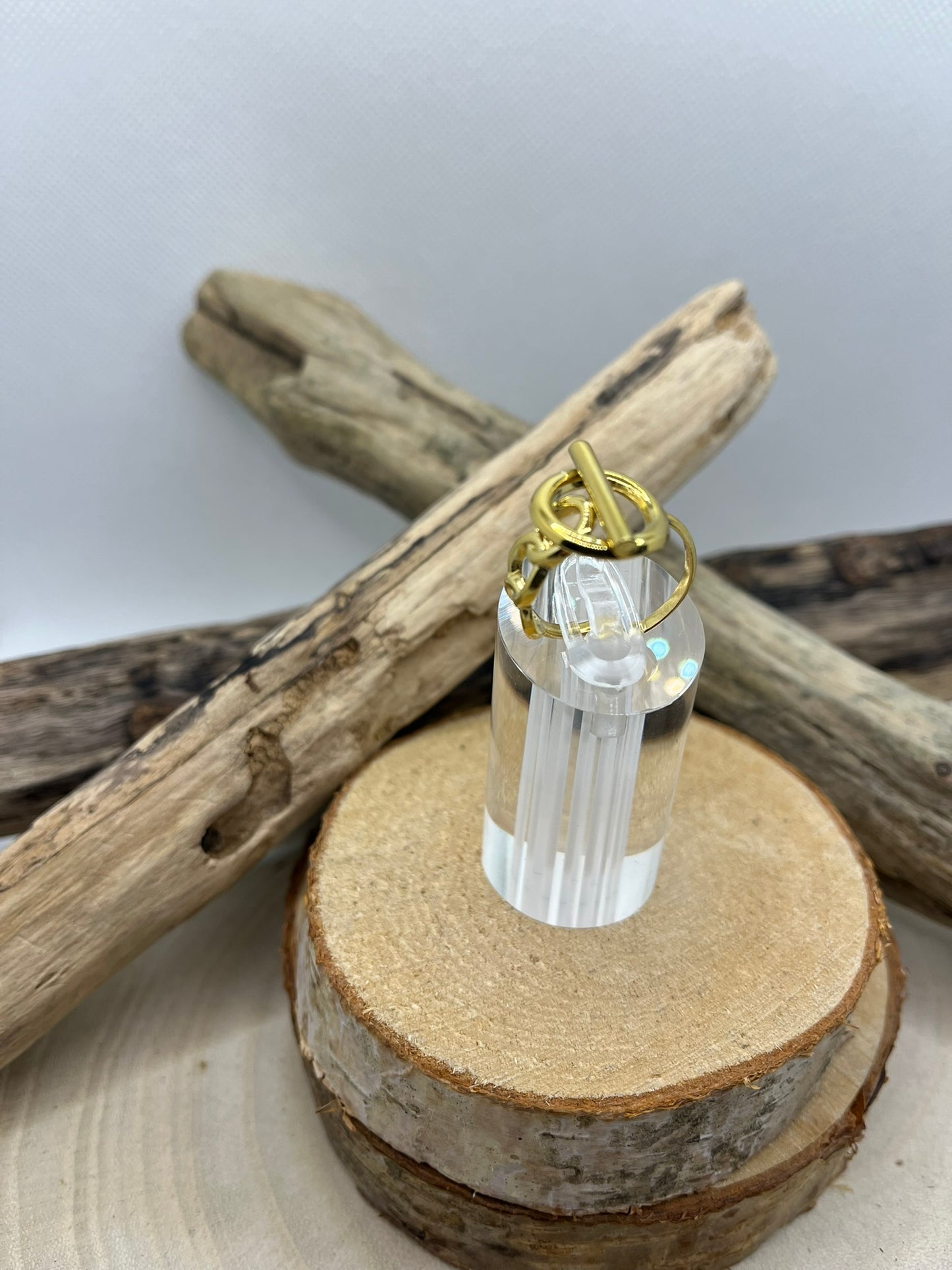 Bague en acier inoxydable tendance de couleur Doré ajustable à la mode