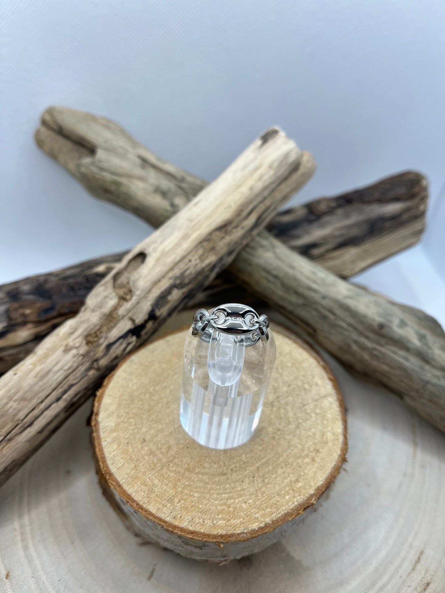Bague en acier inoxydable prix raisonnable grain de café couleur Argenté ajustable à la mode