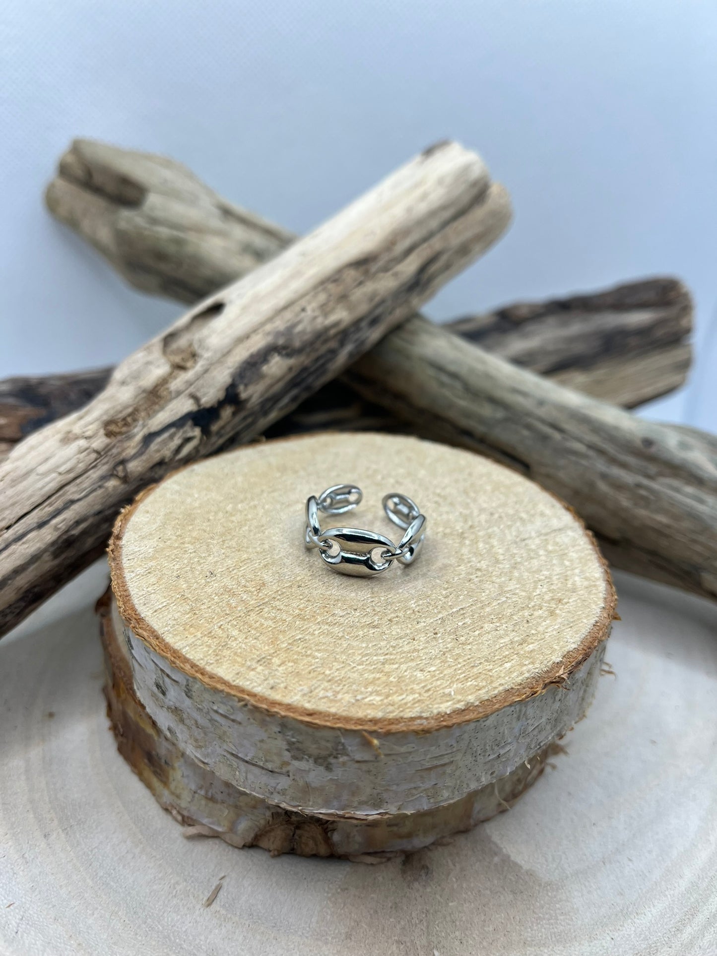 Bague en acier inoxydable prix raisonnable grain de café couleur Argenté ajustable à la mode