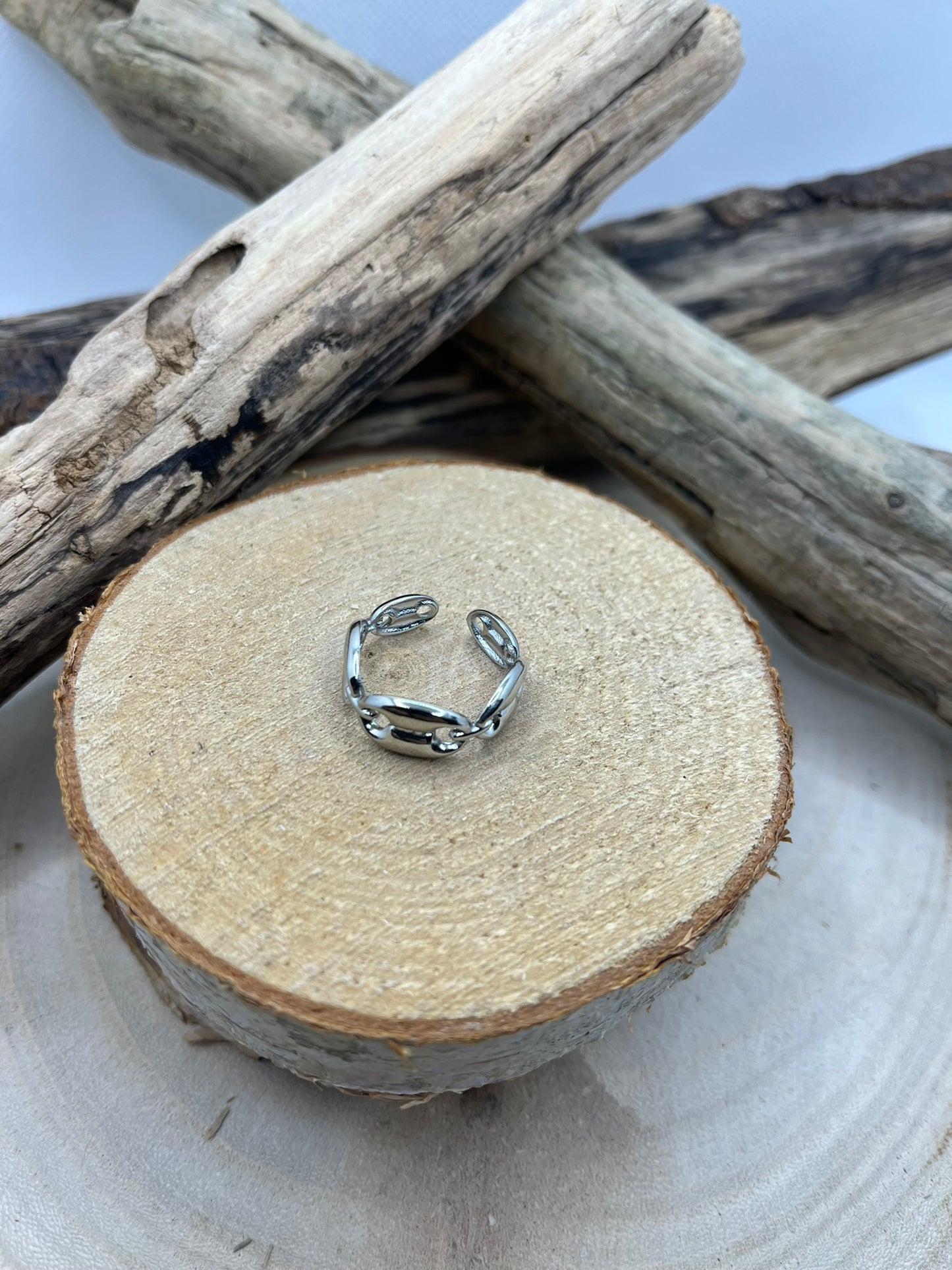 Bague en acier inoxydable prix raisonnable grain de café couleur Argenté ajustable à la mode