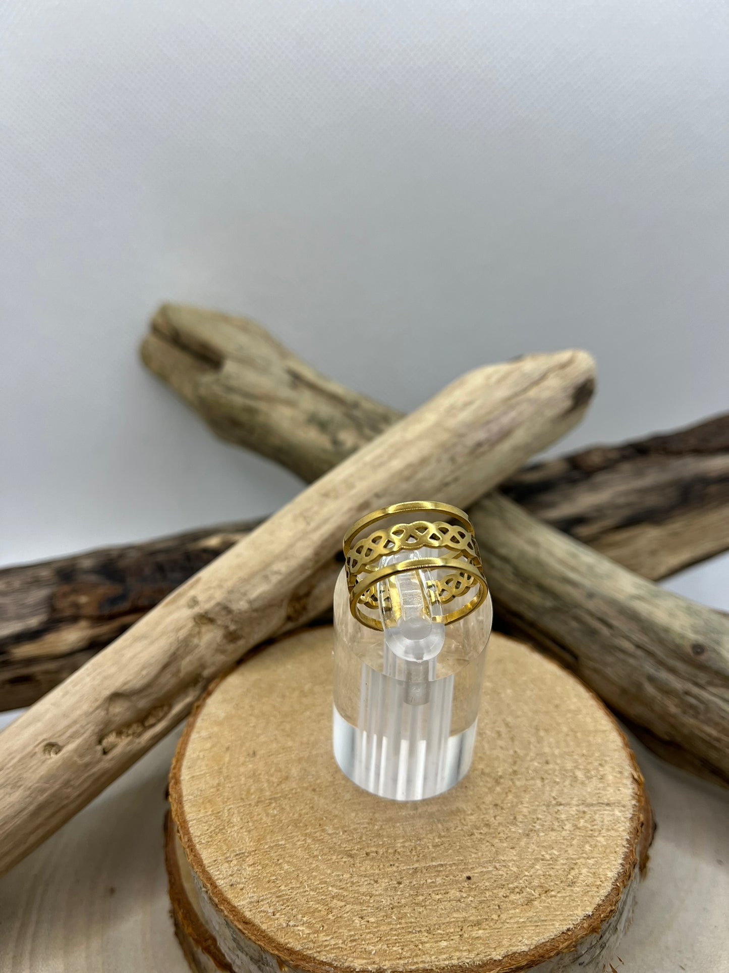 Bague en acier inoxydable prix raisonnable tendance couleur Doré ou en Argenté ajustable à la mode