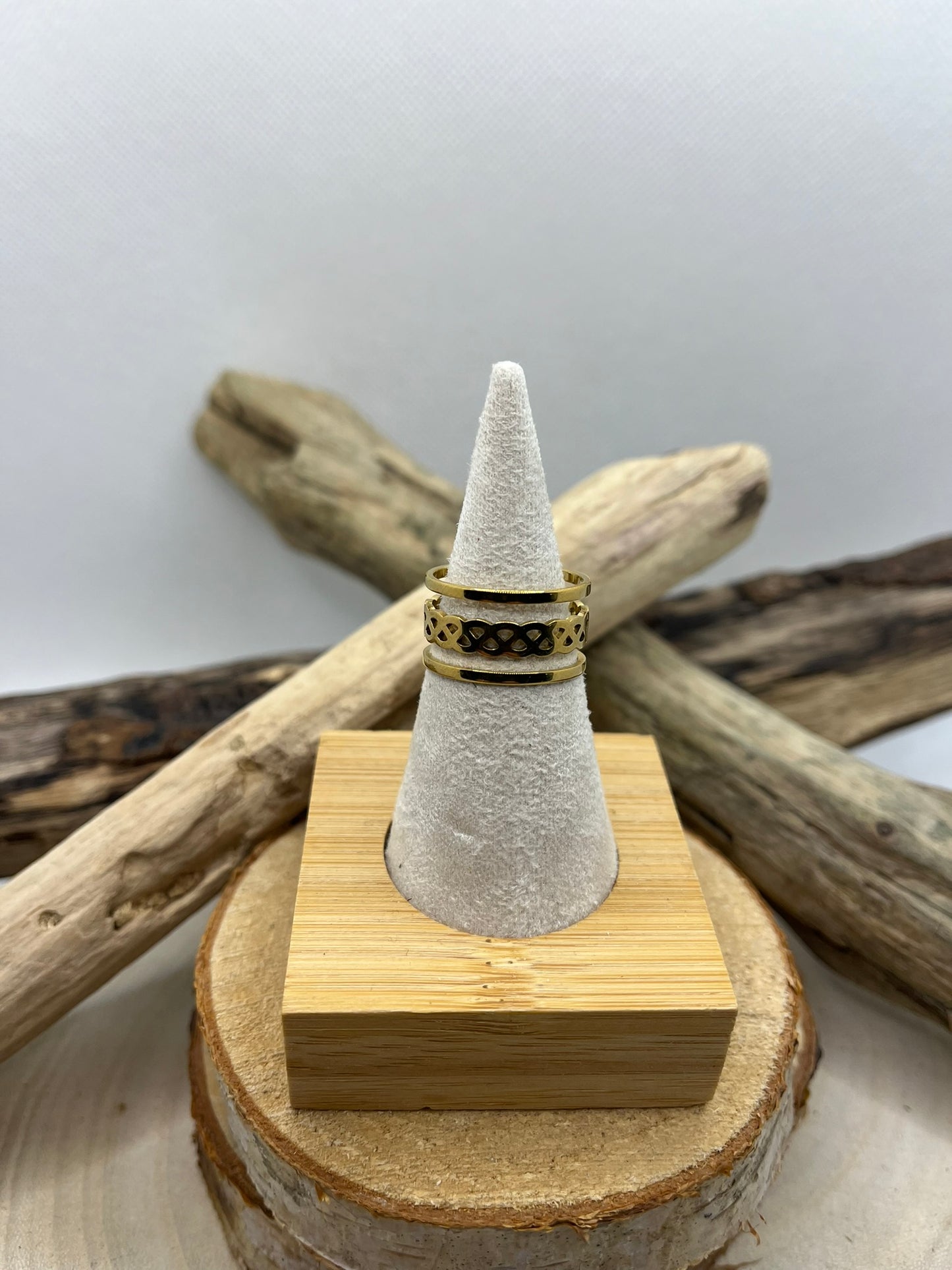 Bague en acier inoxydable prix raisonnable tendance couleur Doré ou en Argenté ajustable à la mode