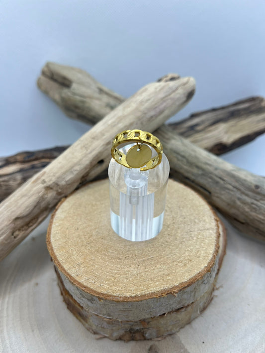 Bague acier inoxydable doré breloque gold Acier inoxydable et ajustable