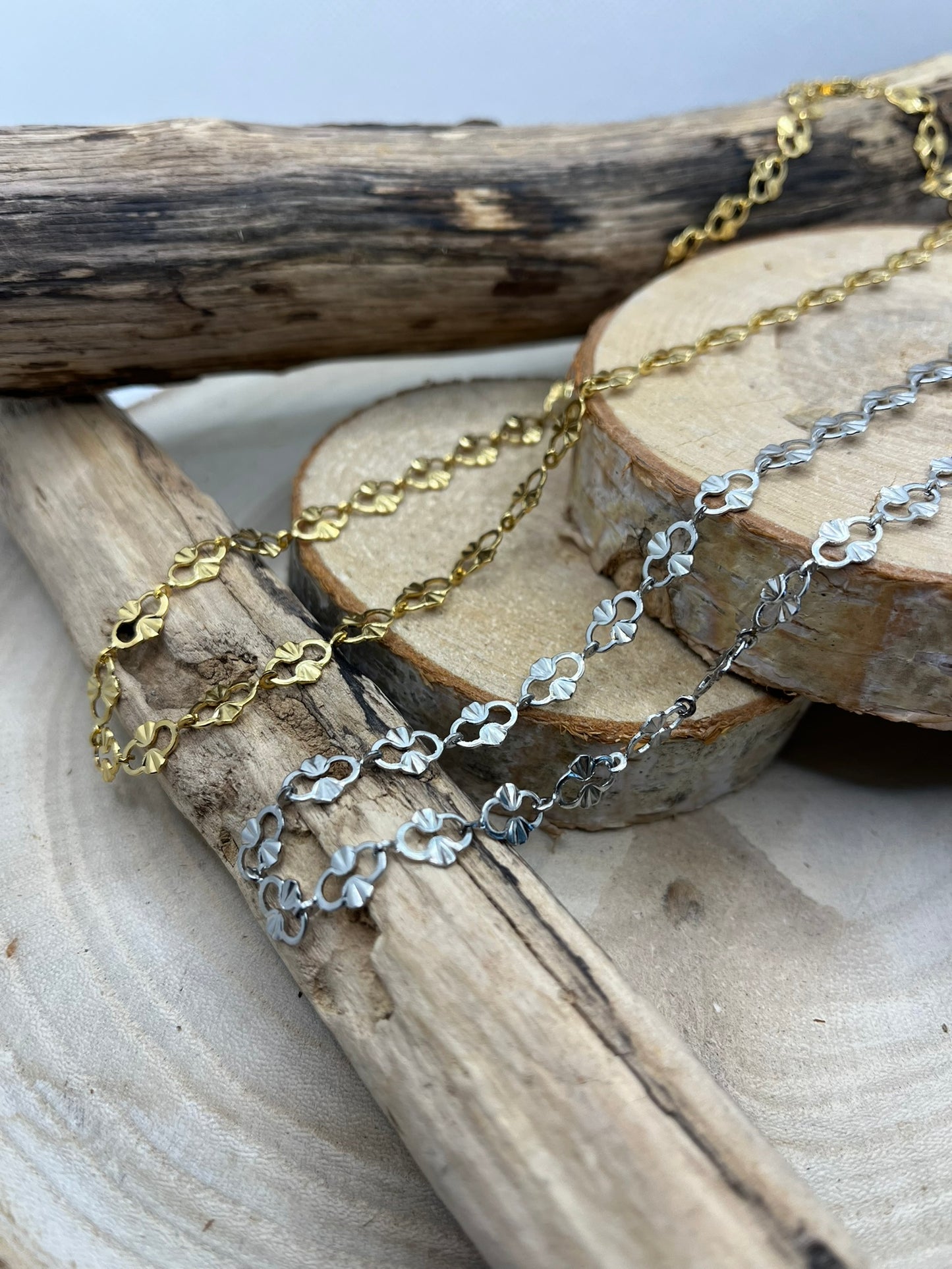 Collier Maillon fin Très original chic - Acier Inoxydable Doré ou en Argent