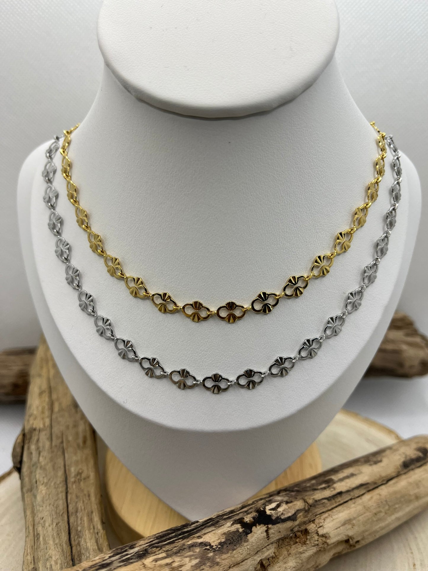 Collier Maillon fin Très original chic - Acier Inoxydable Doré ou en Argent