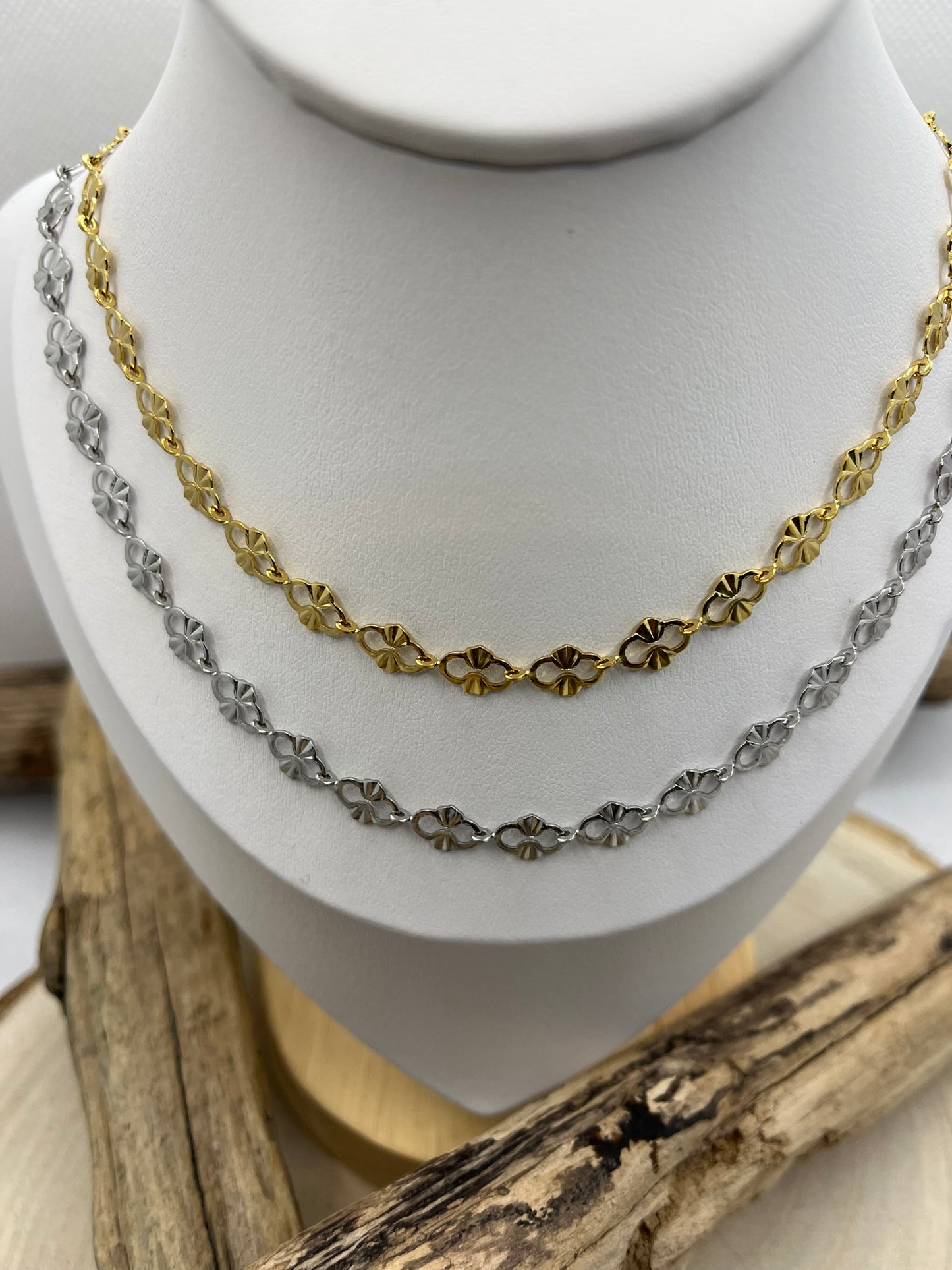 Collier Maillon fin Très original chic - Acier Inoxydable Doré ou en Argent