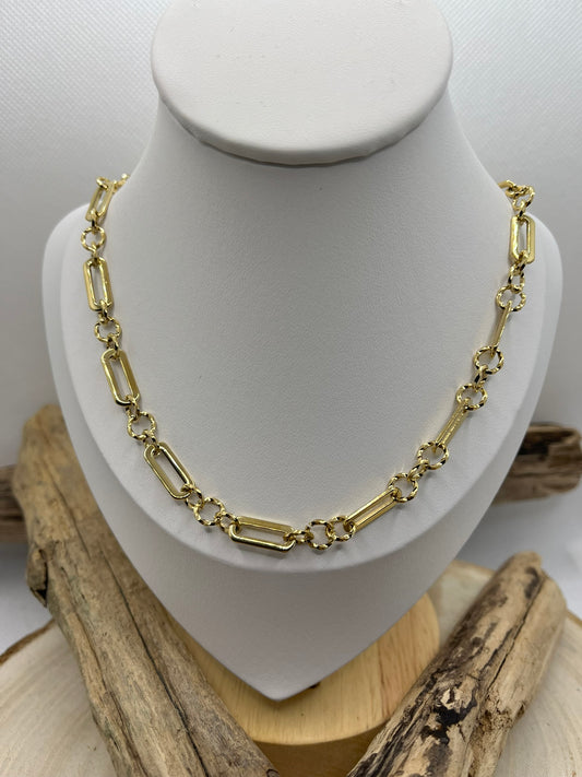 Collier Maillon de Chaine élégant - Acier Inoxydable doré